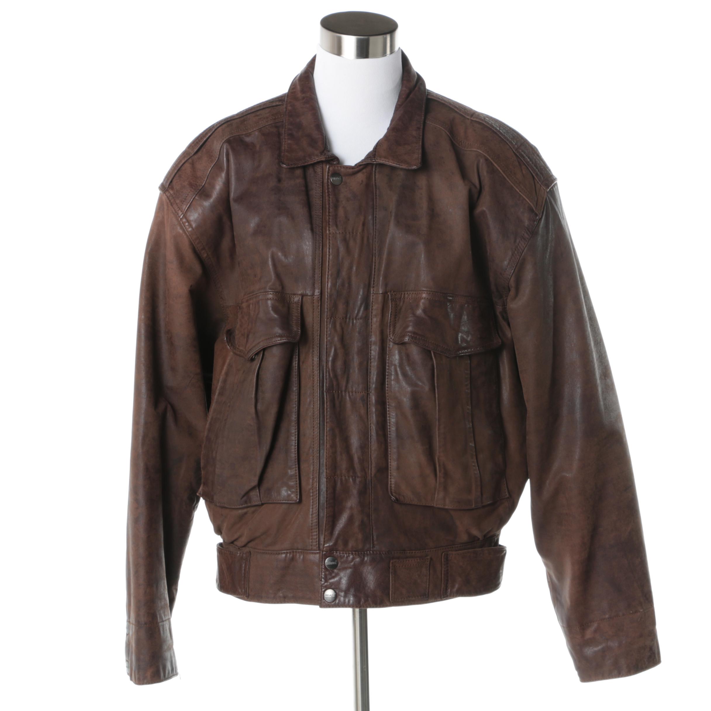 mirage leather bomber jacket