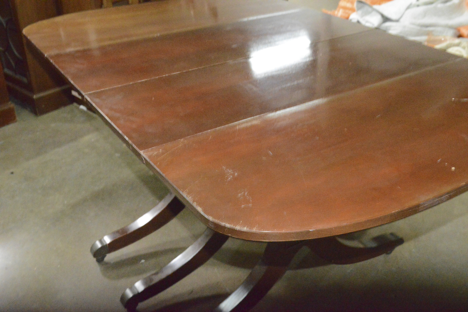 Vintage Duncan Phyfe Style Mahogany Drop Leaf Dining Table by Craddock