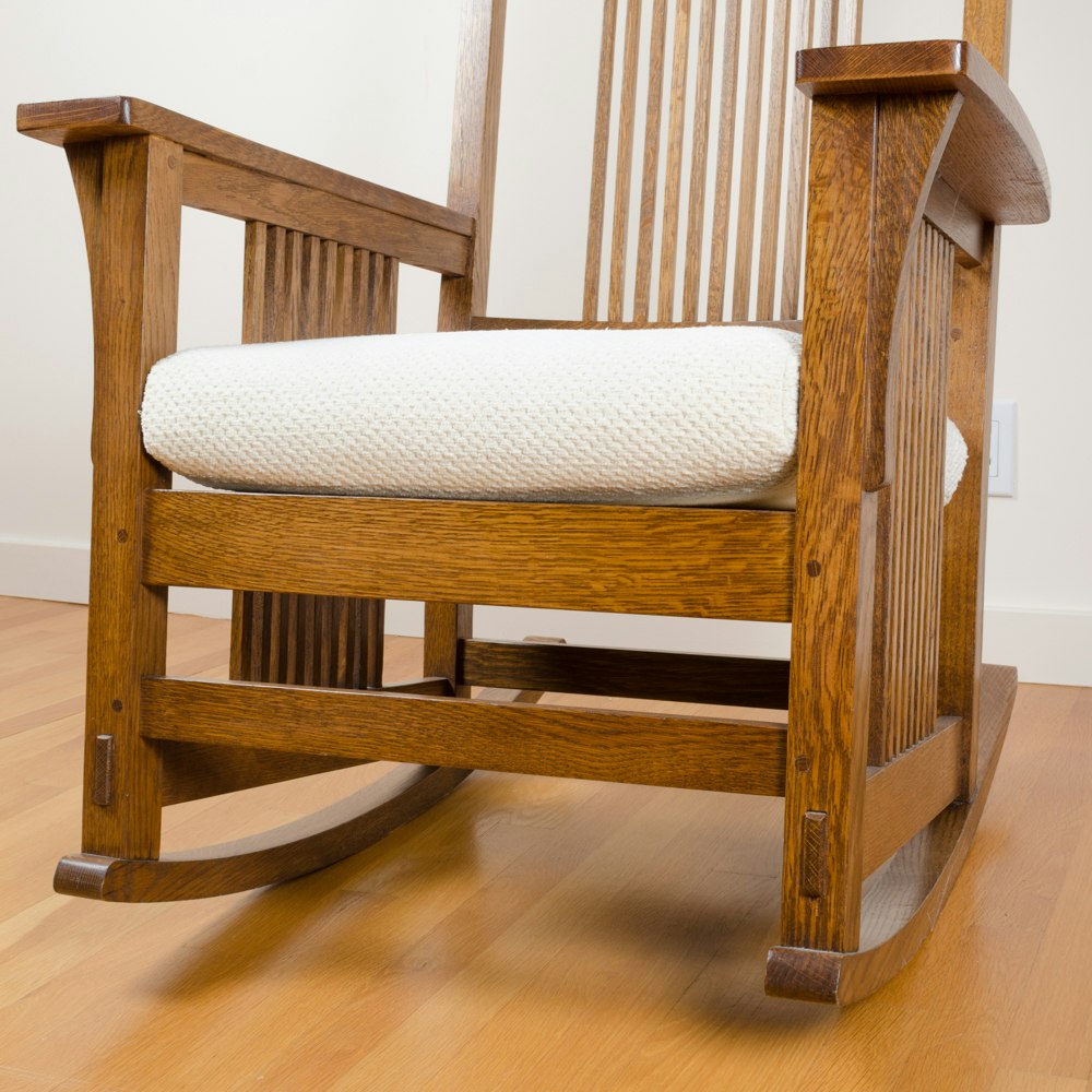 Mission Style "Spindle" Rocking Chair by Stickley EBTH Mission Style "Spindle" Rocking Chair by Stickley EBTH