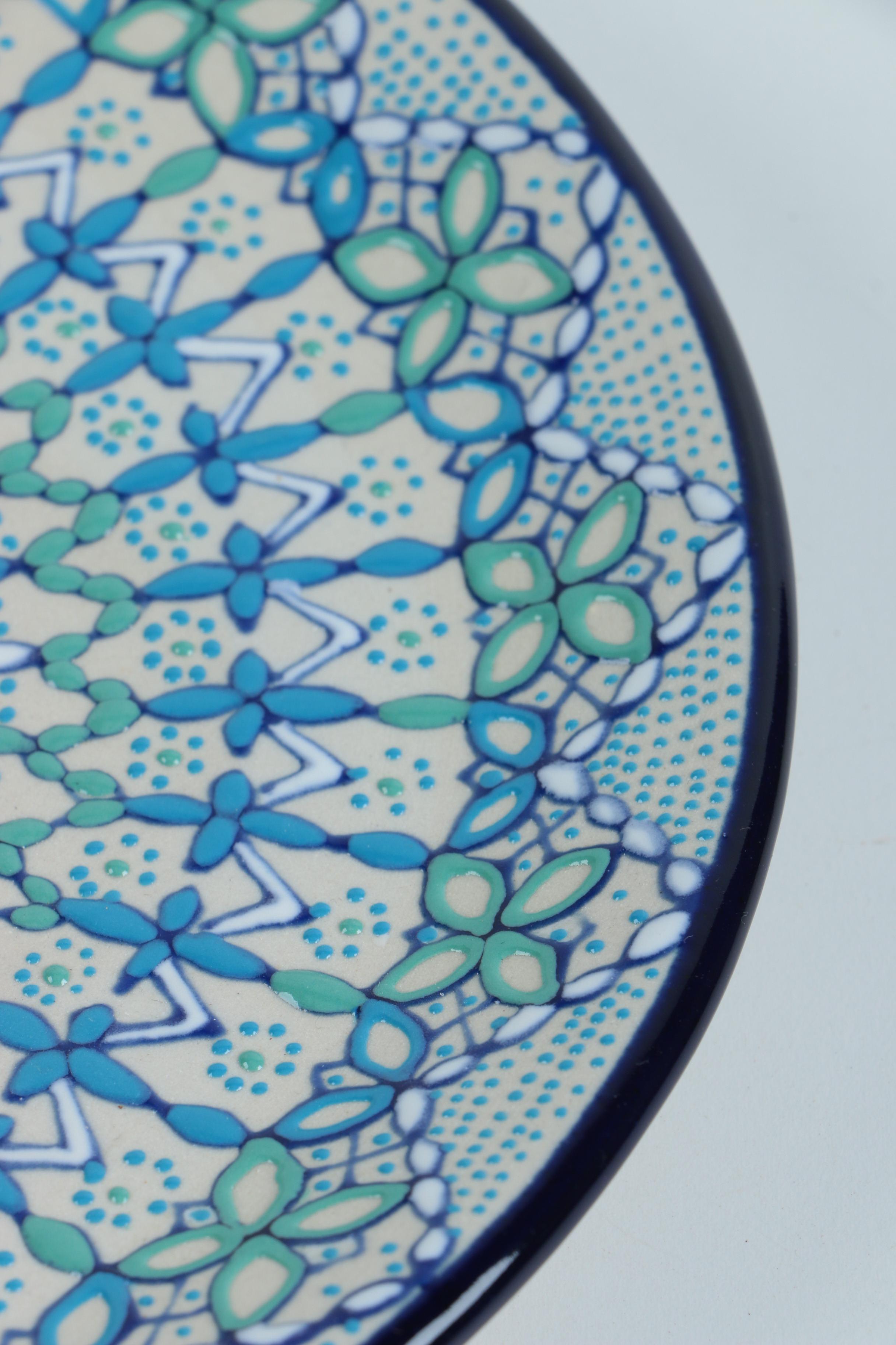 Mexican Hand Painted Serving Plate EBTH