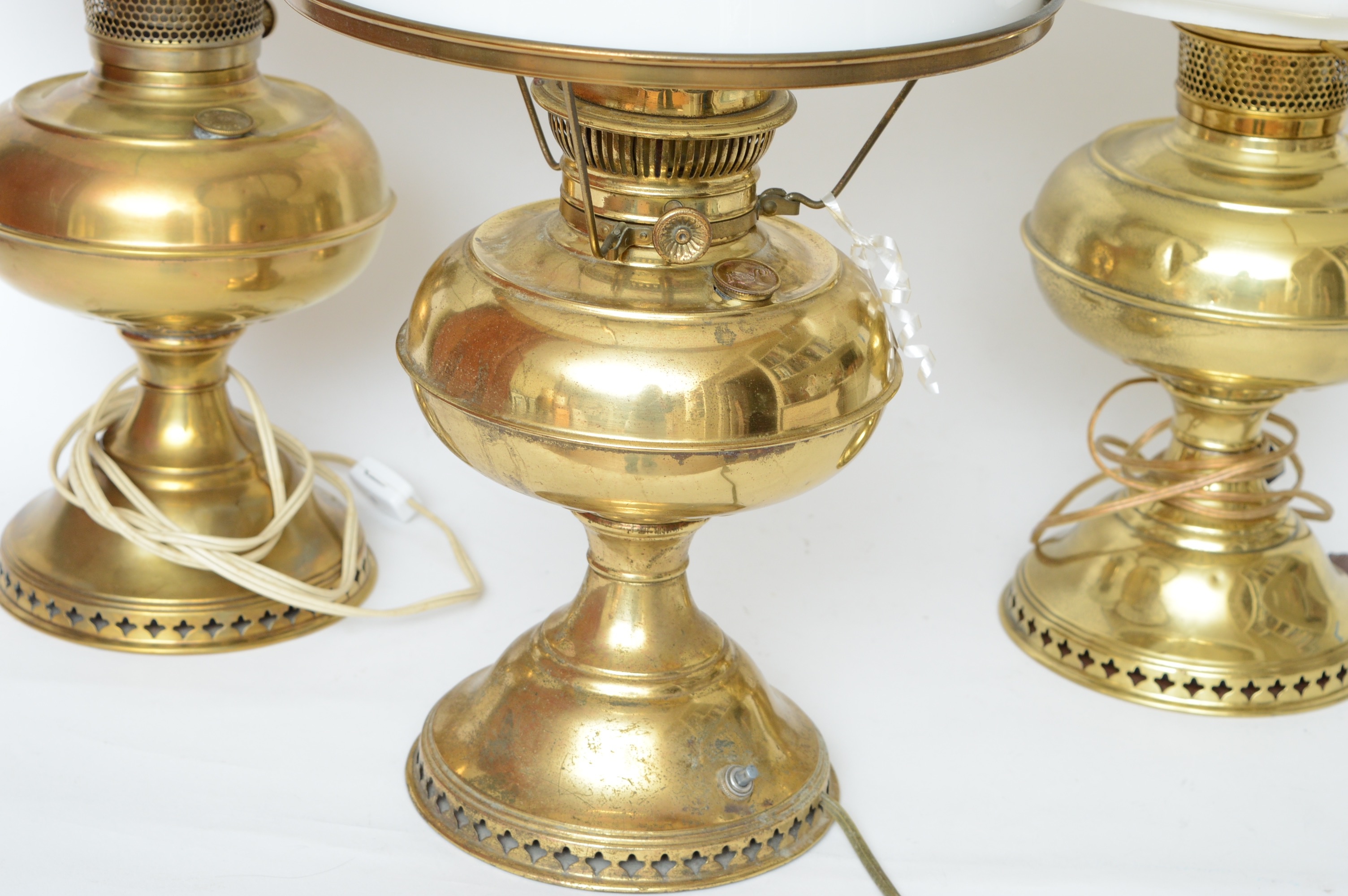 Antique Rayo Oil Lamps Converted Electric with Milk Glass Shades EBTH