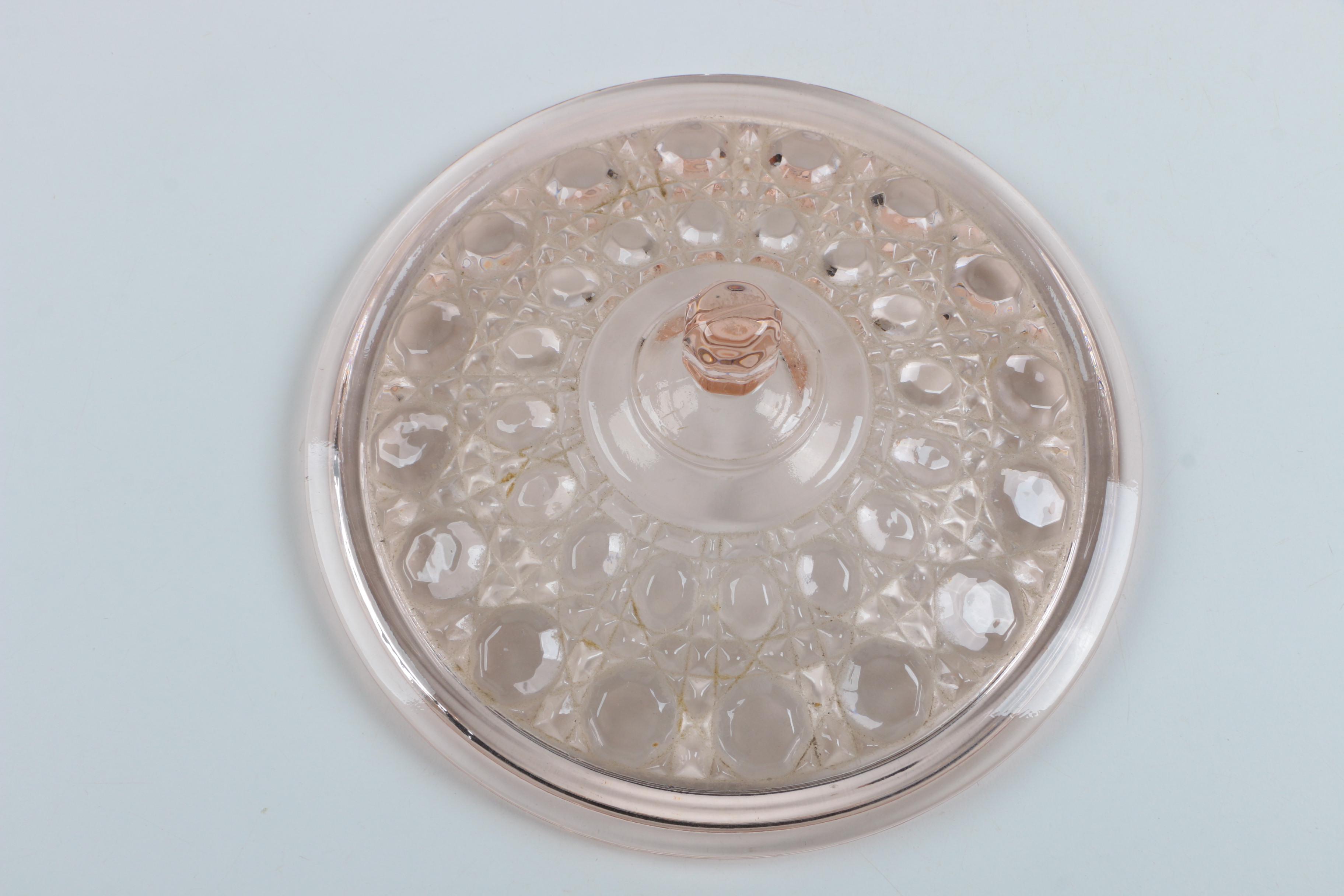 Pink Depression Glass Ice Cream Dishes and Lidded Bowl EBTH