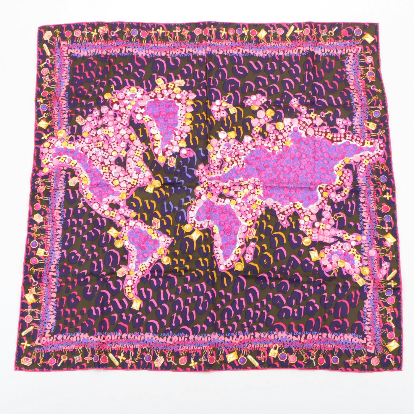 Louis Vuitton Pale Pink Monogram World Map Print Silk Square Scarf at  1stDibs  louis vuitton pink scarf, louis vuitton world map scarf, louis  vuitton map scarf
