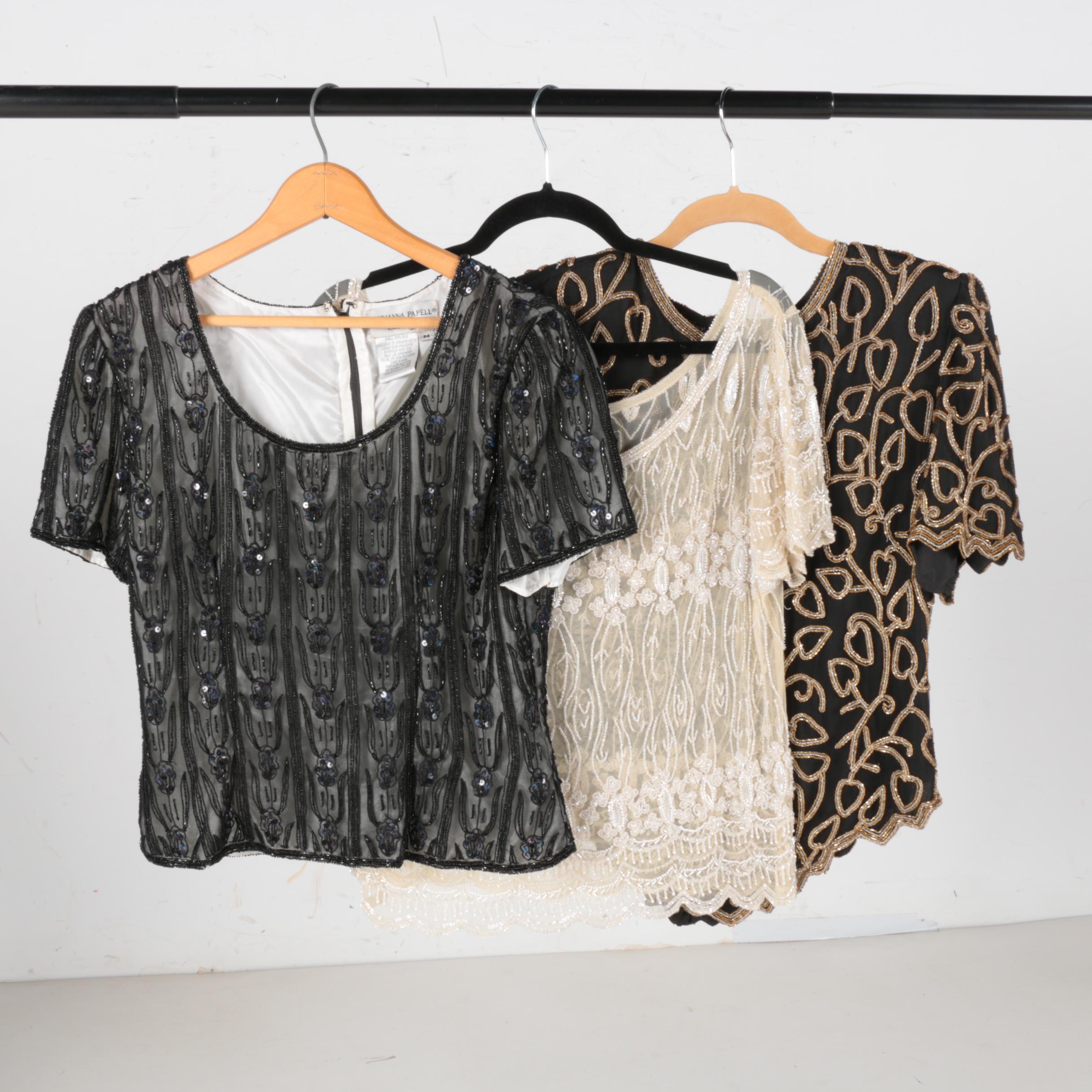 embellished tops for evening wear