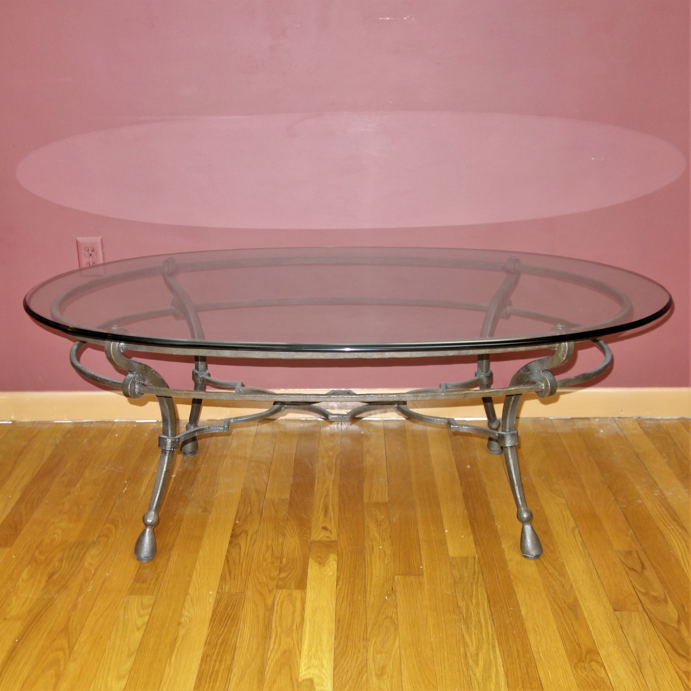 Contemporary Metal Glass Top Coffee Table EBTH