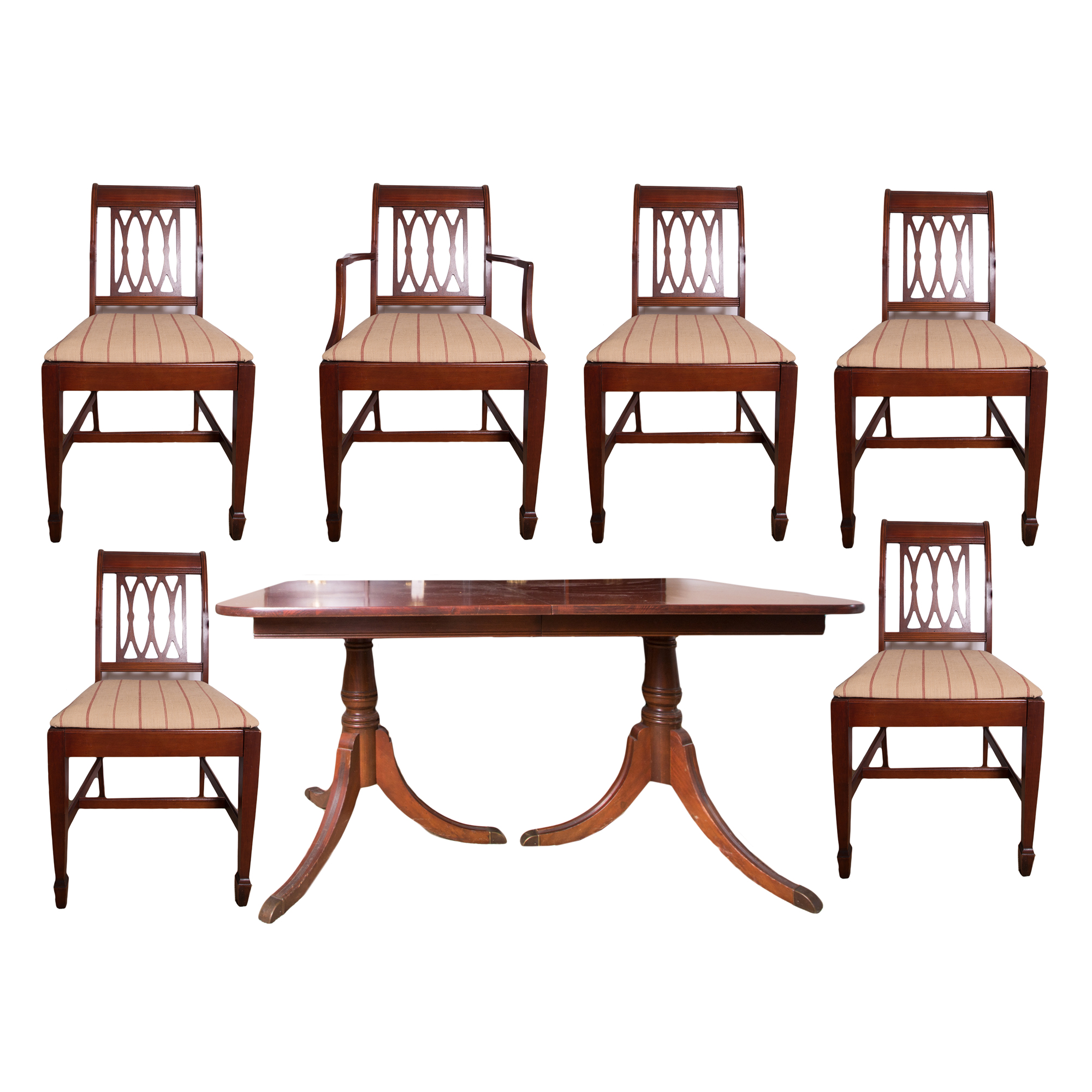 Duncan Phyfe Style Dining Table And Chairs