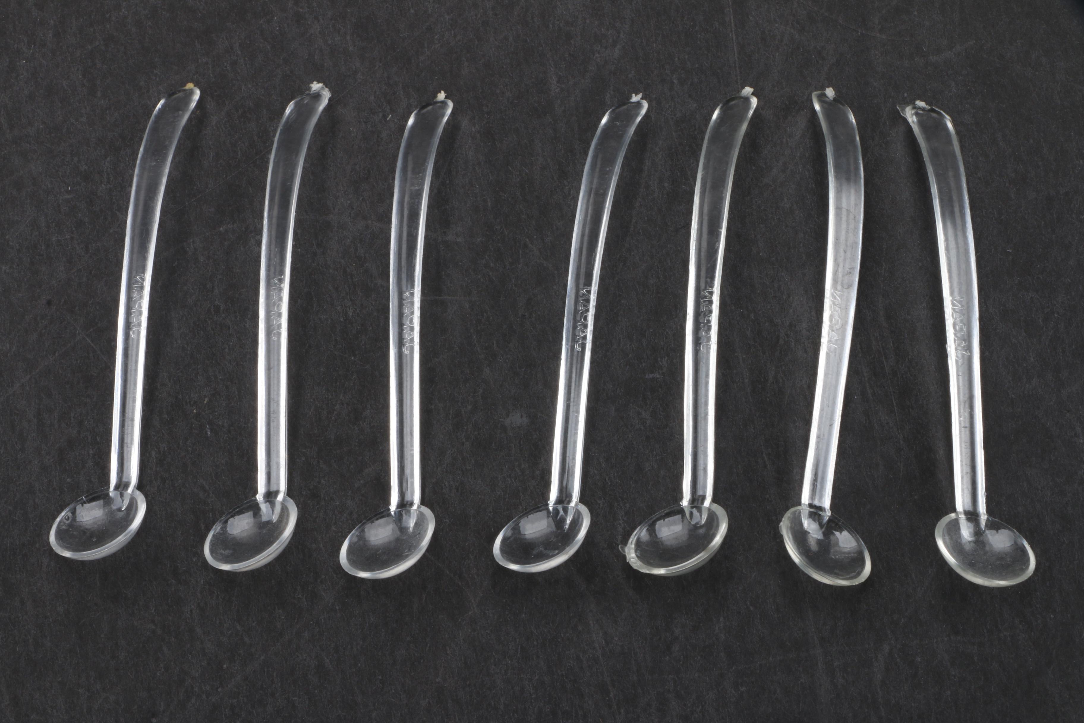 Eight Vintage Cut Glass Salt Cellars with Spoons EBTH