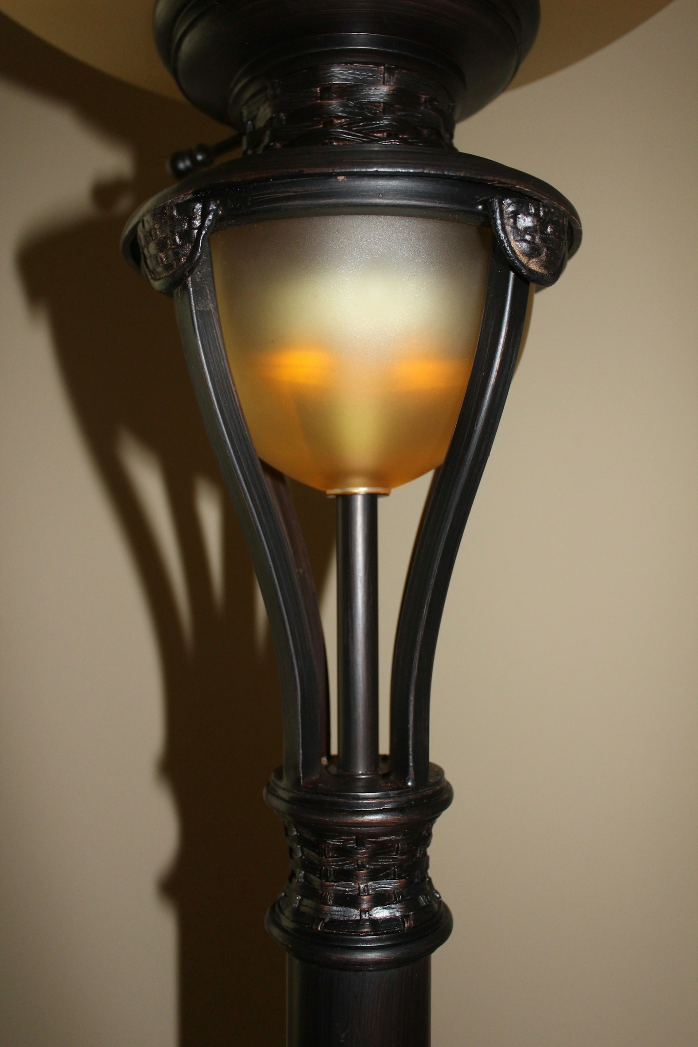 Metal Torchiere Floor Lamp With Nightlight | EBTH Metal Torchiere Floor Lamp With Nightlight | EBTH