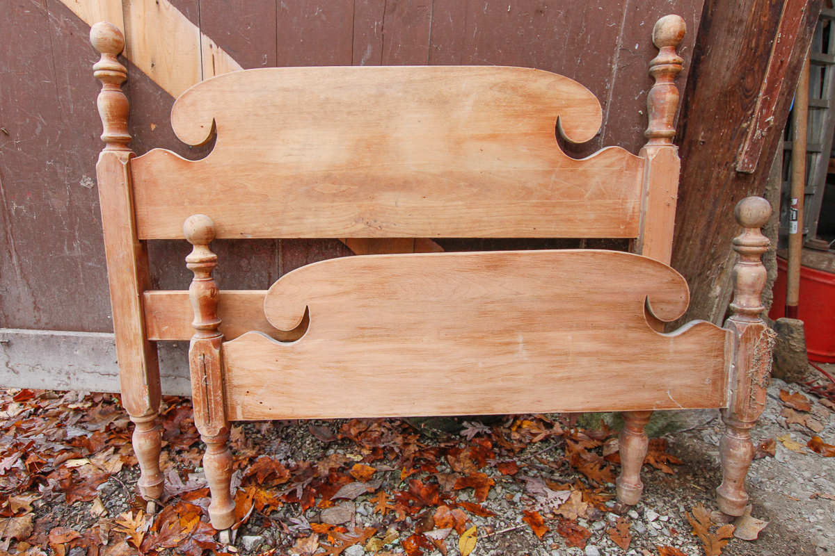 Vintage Wooden Twin Headboard and Footboard EBTH