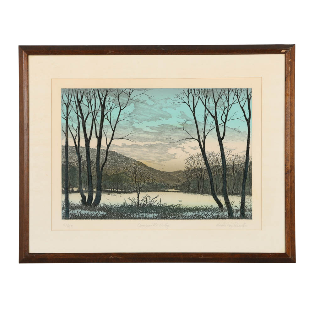 Charles Roy Purcell Limited Edition Etching Downsville Valley Ebth