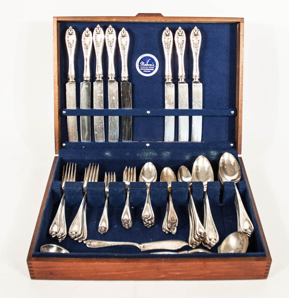 Vintage 1847 Rogers Bros. "Old Colony" Silver Plate Flatware in Storage