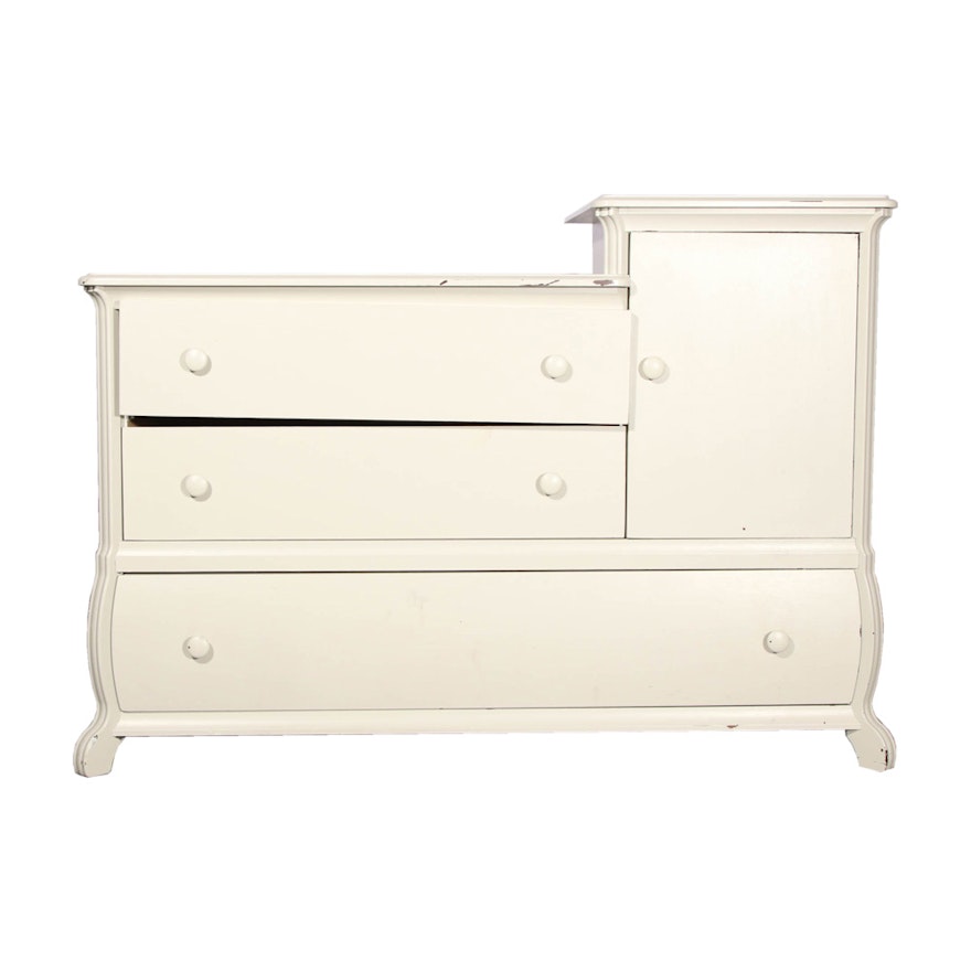 White Painted Changing Table Dresser By Pali Designs Ebth