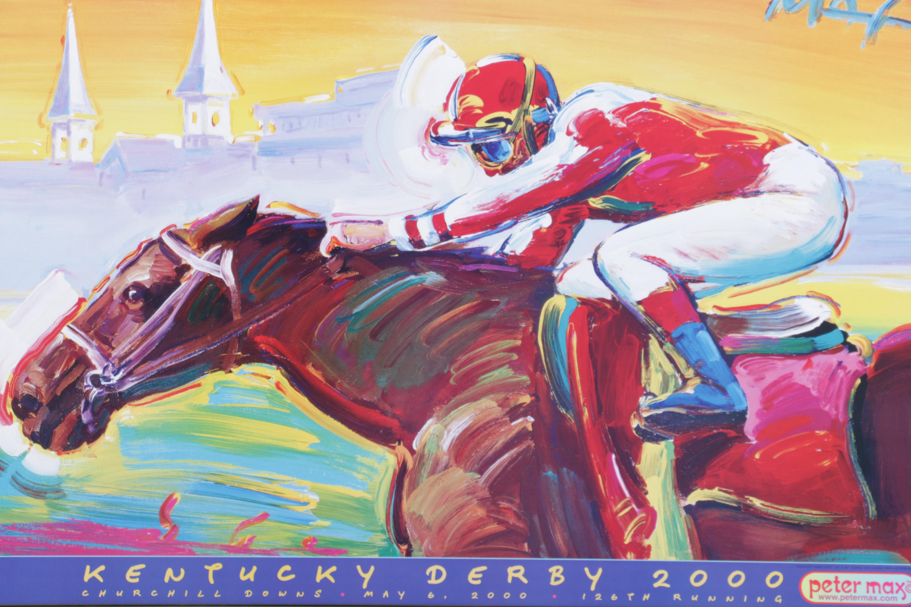 Official Poster Print after Peter Max Painting "Kentucky Derby 2000" EBTH