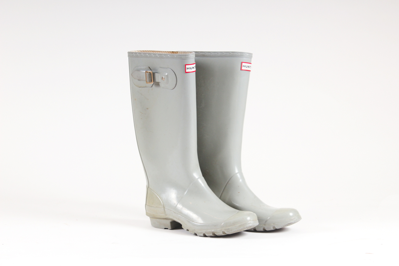 light grey rain boots
