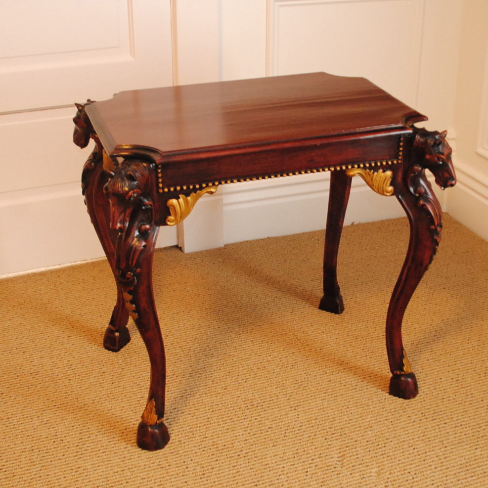 Carved Mahogany Horse Head Side Table EBTH