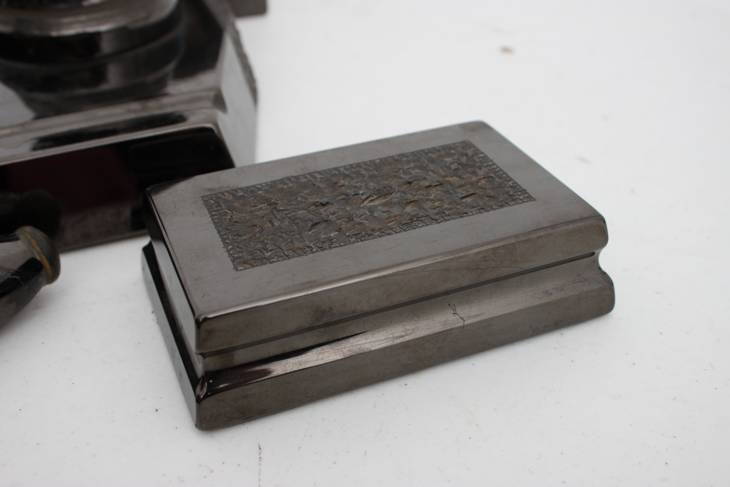 1920s or 30s Art Deco Anthracite Coal Desk Set EBTH