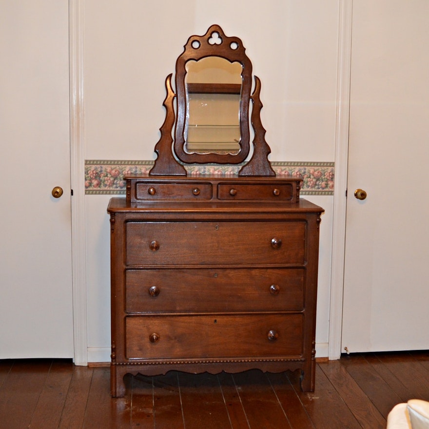 Antique Victorian Dresser with Mirror EBTH