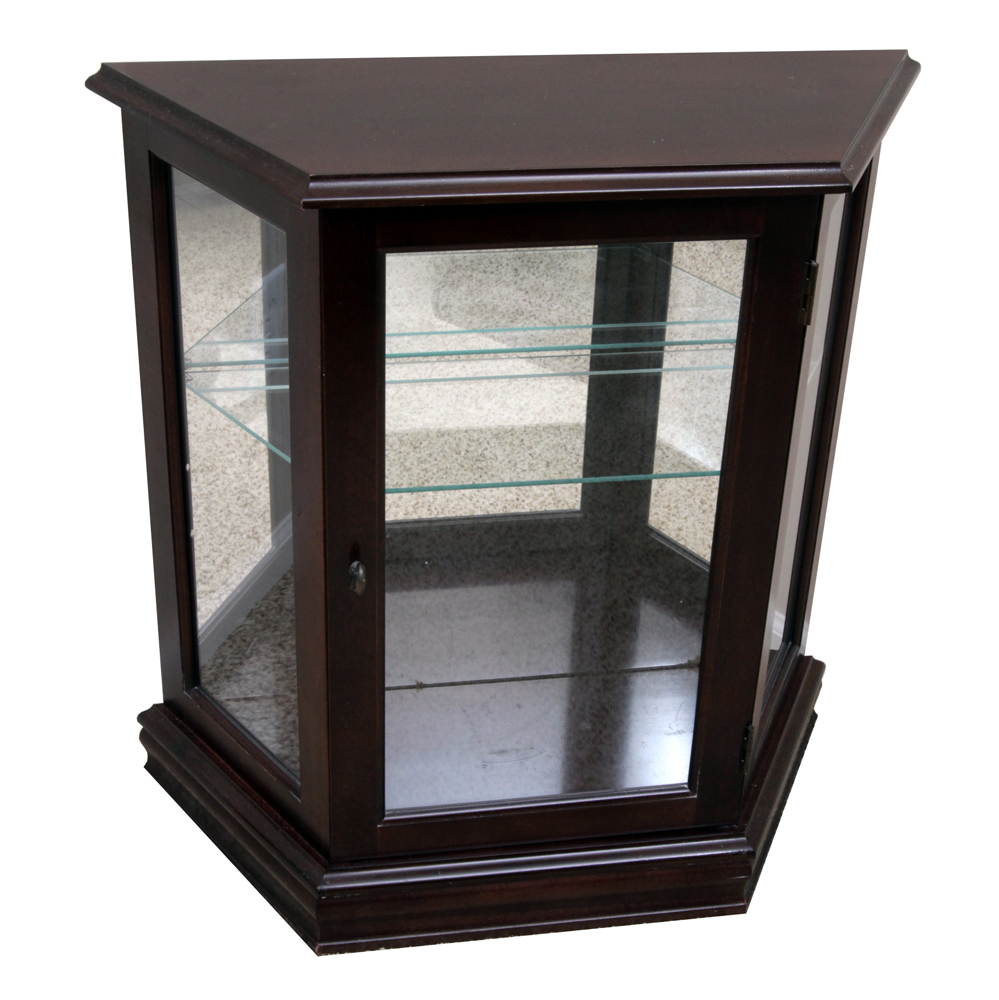 Illuminated Low Curio Cabinet Ebth