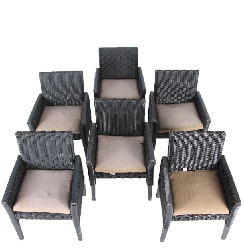 Six Woven Patio Chairs With Katie Brown For Meijer Cushions Ebth