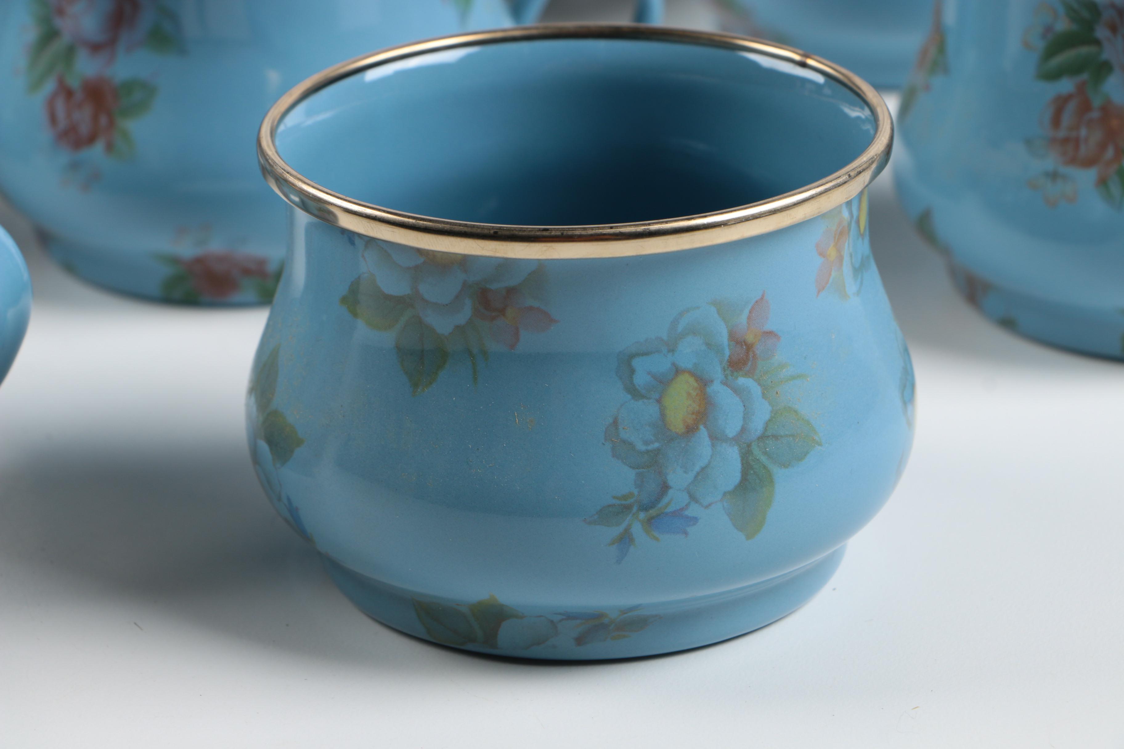 MackenzieChilds Victoria and Richard Enamel Tea Set EBTH