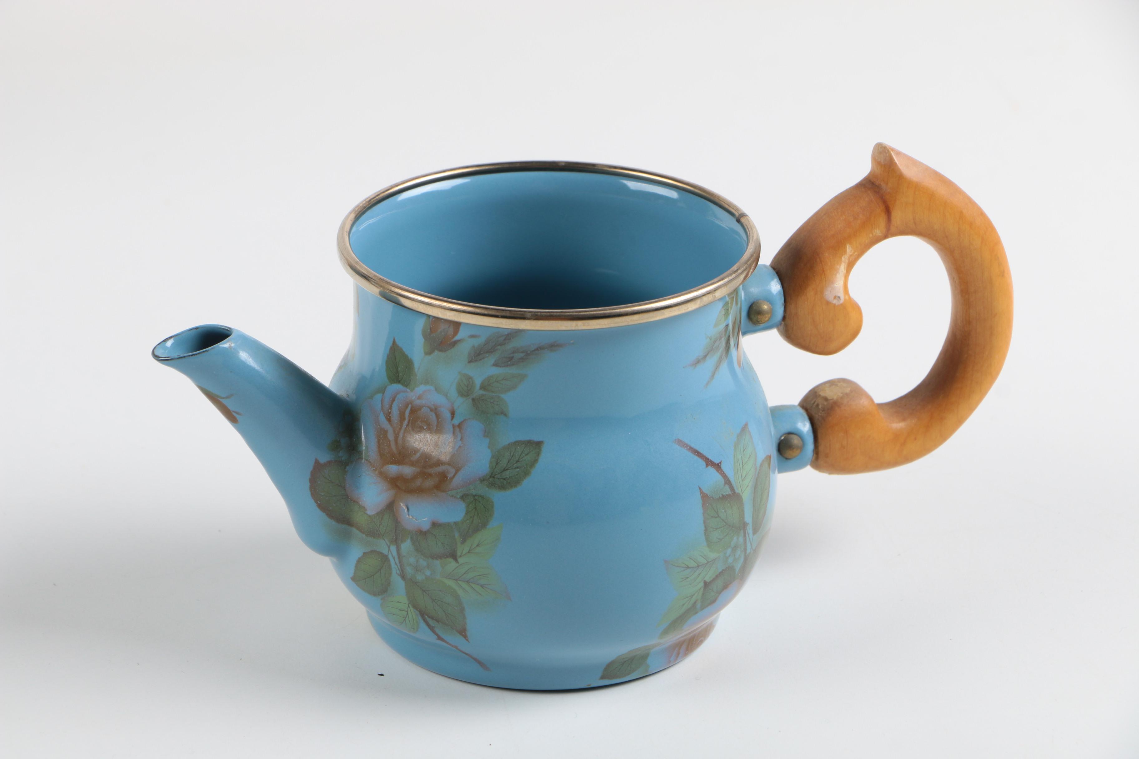 MackenzieChilds Victoria and Richard Enamel Tea Set EBTH