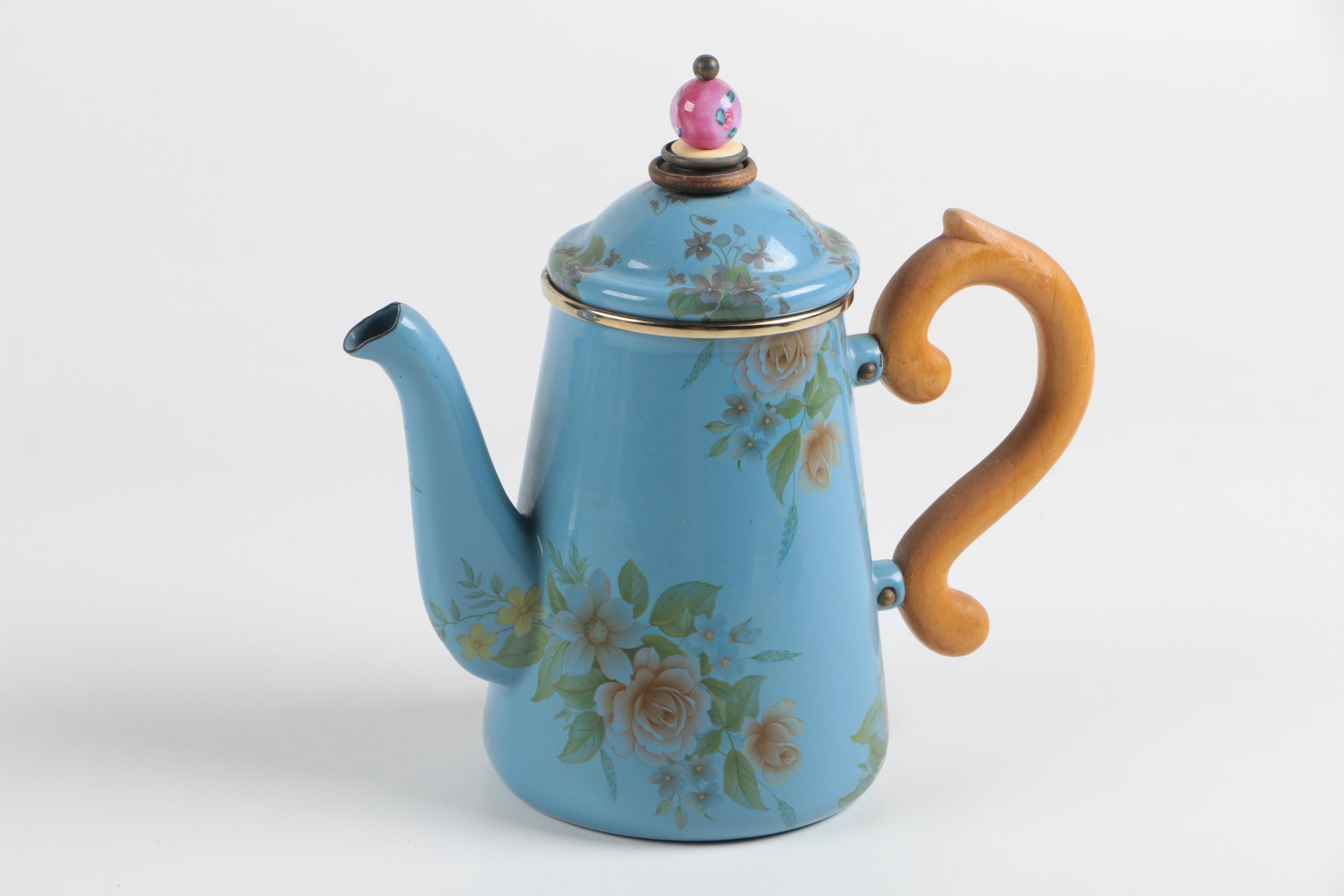 MackenzieChilds Victoria and Richard Enamel Tea Set EBTH