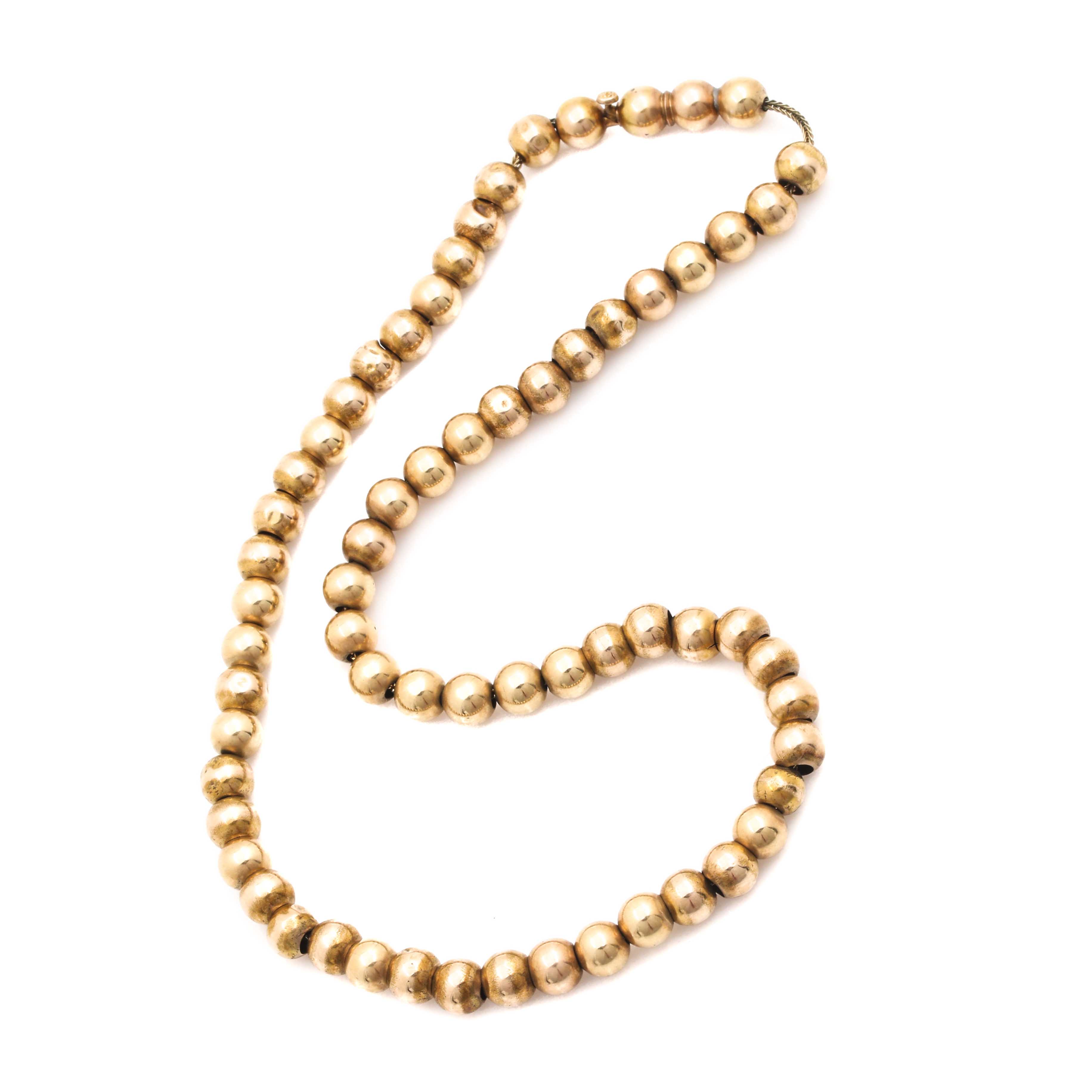 14kt gold bead necklace