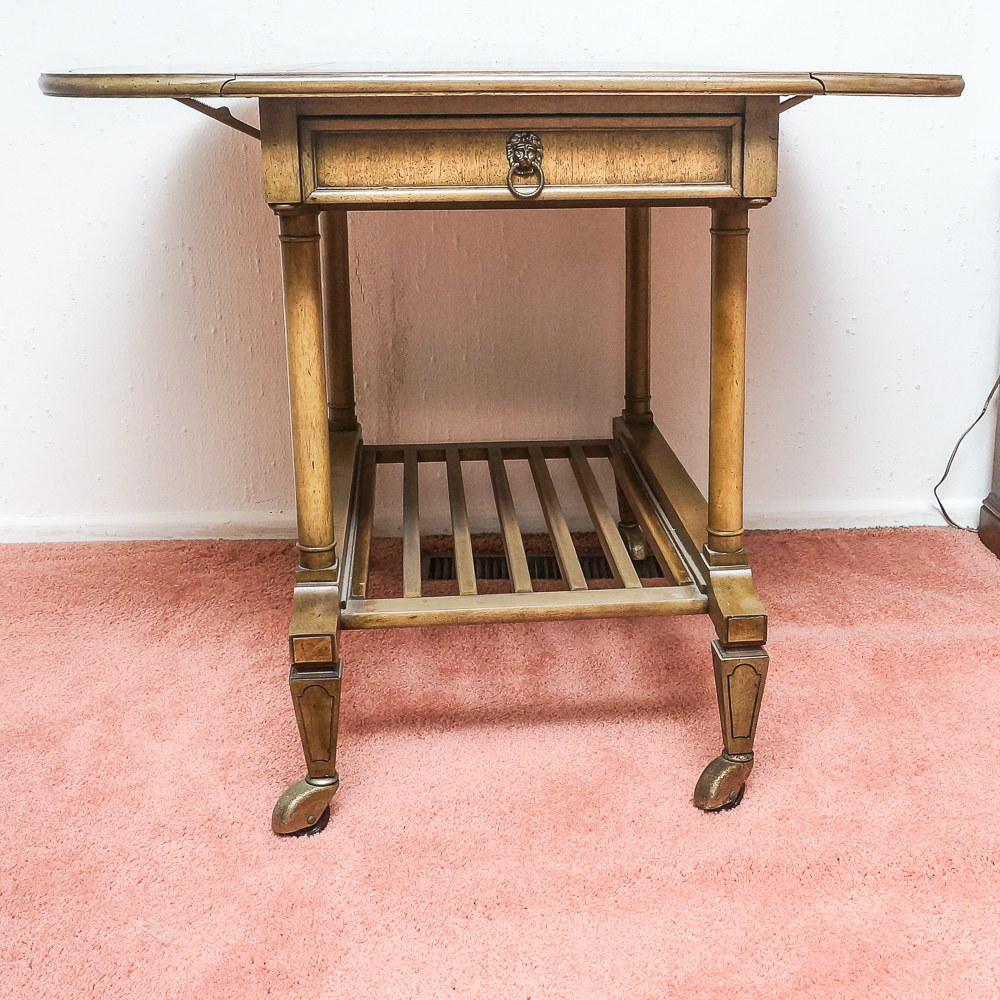 Rolling Wooden Tea Cart EBTH