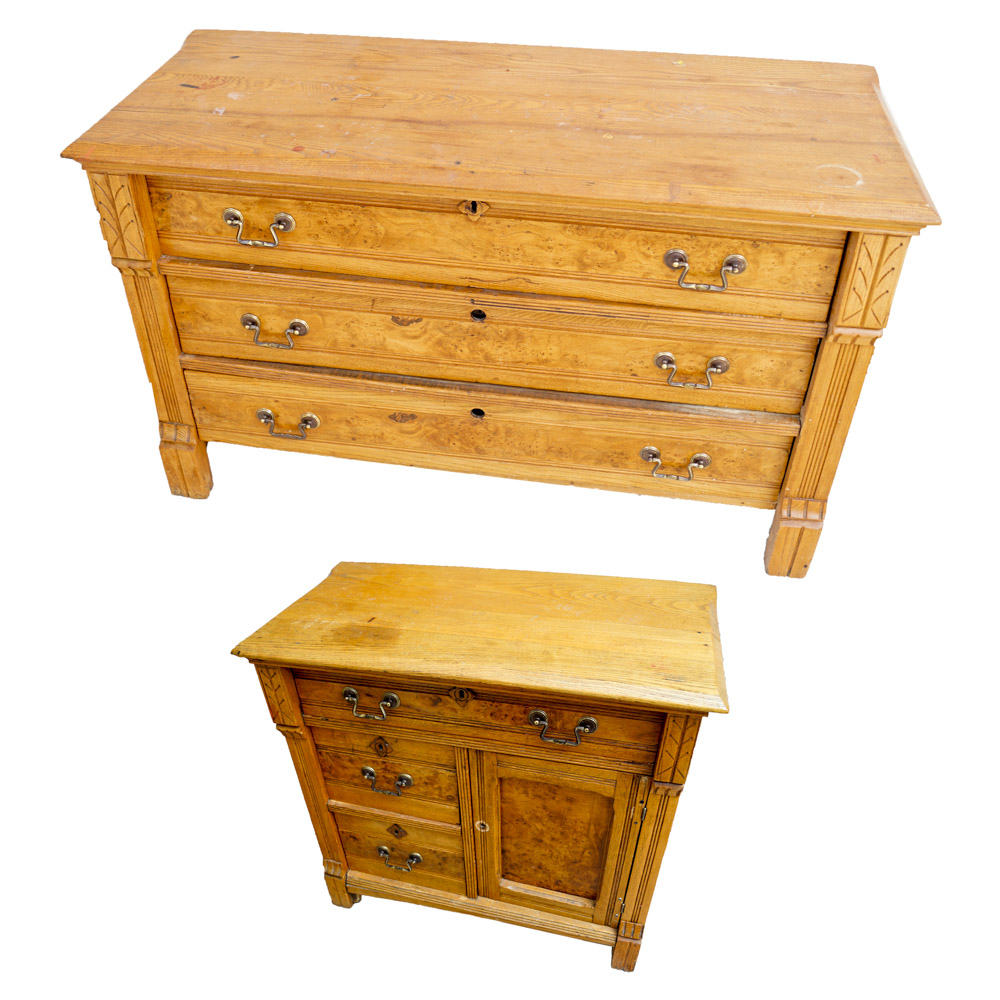 Antique American Oak Dresser And Washstand EBTH