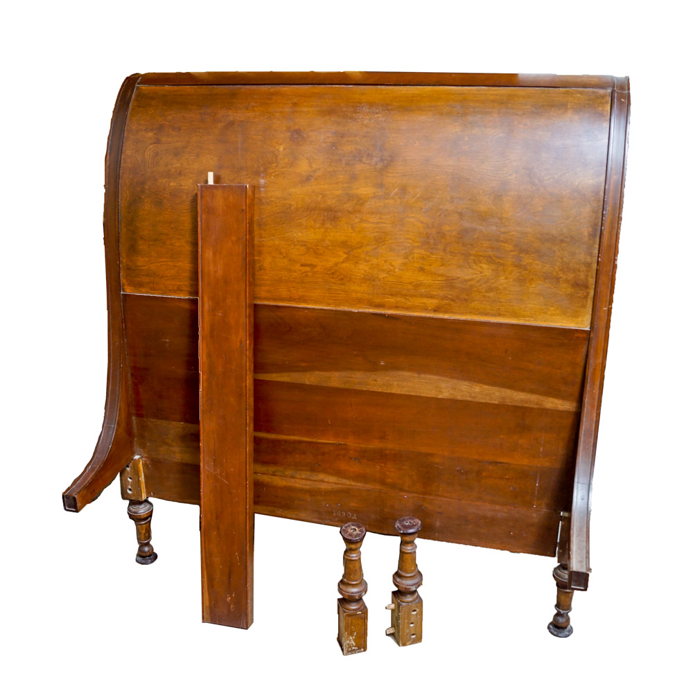 Vintage Cherry Sleigh Bed headboard EBTH