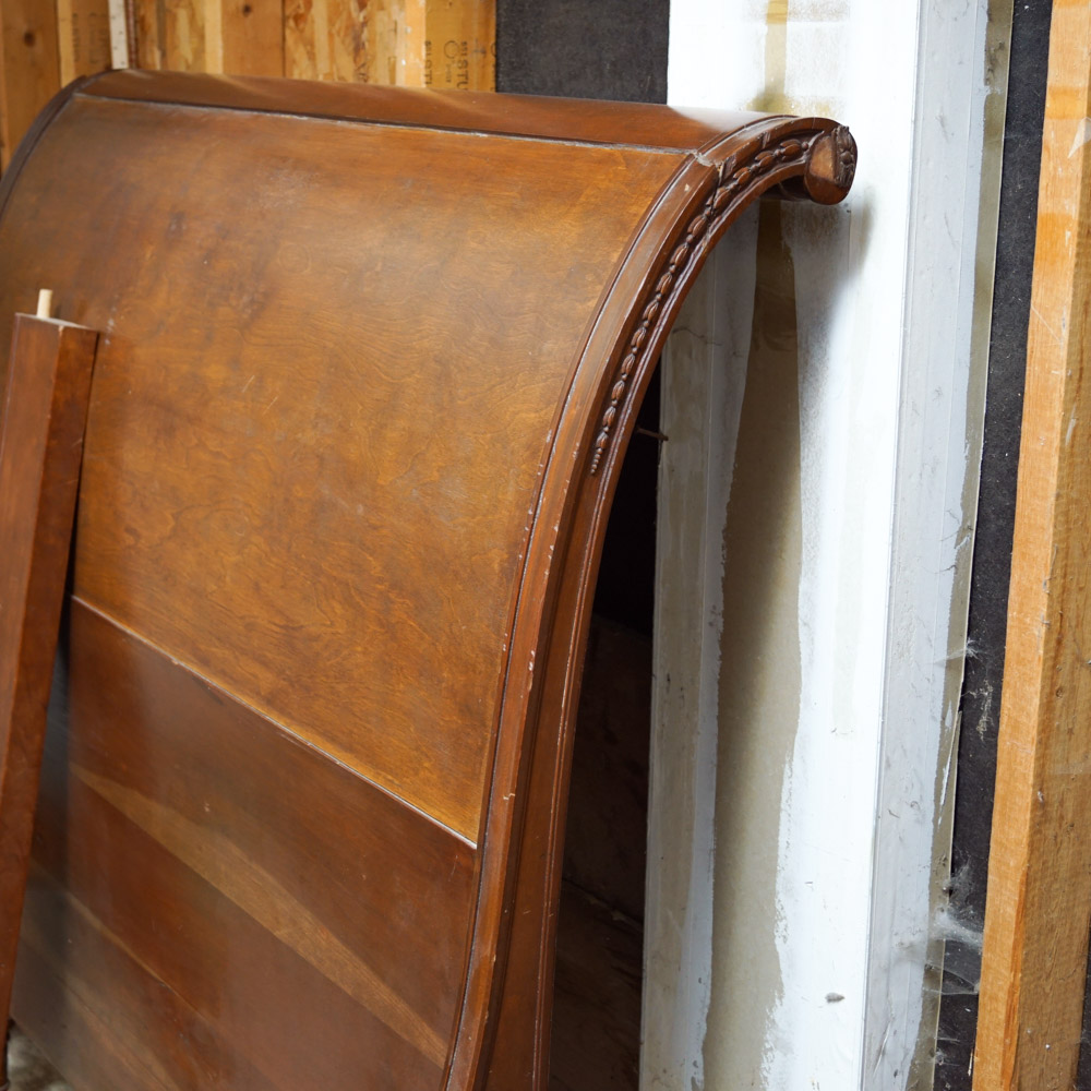 Vintage Cherry Sleigh Bed headboard EBTH