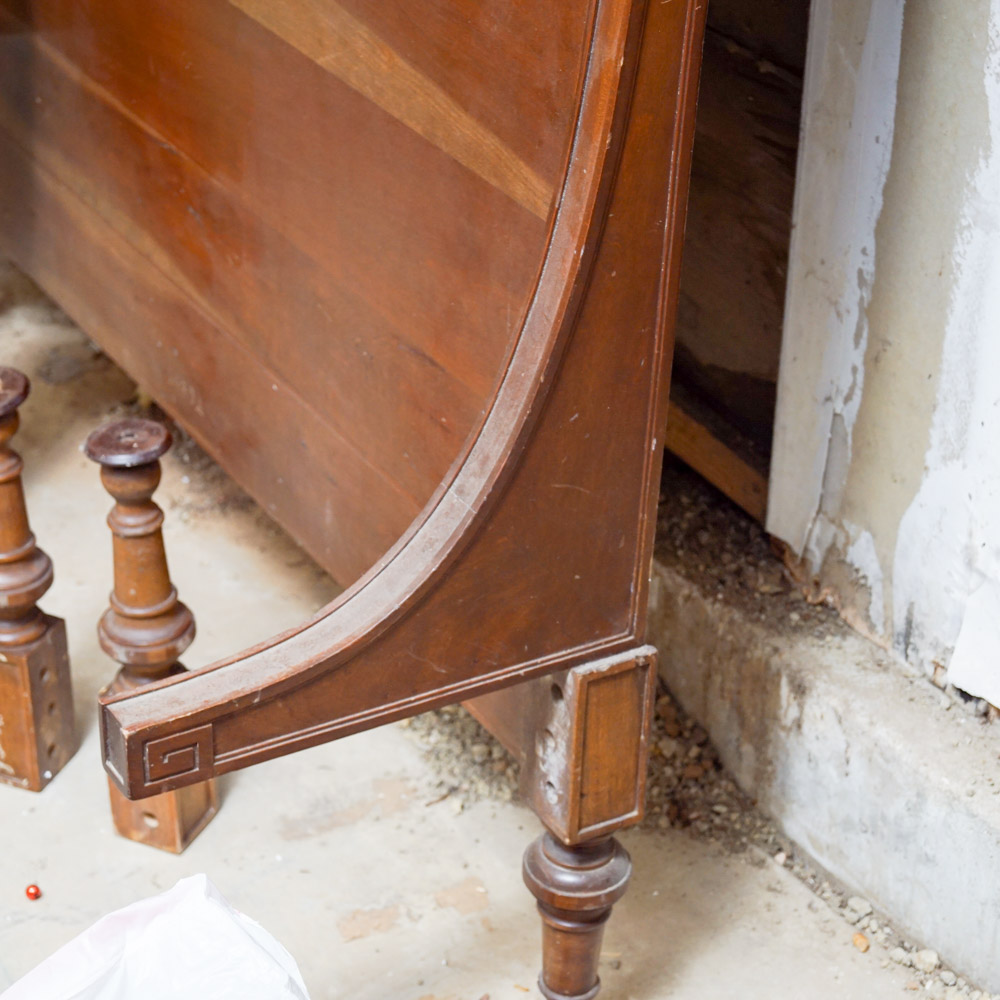 Vintage Cherry Sleigh Bed headboard EBTH