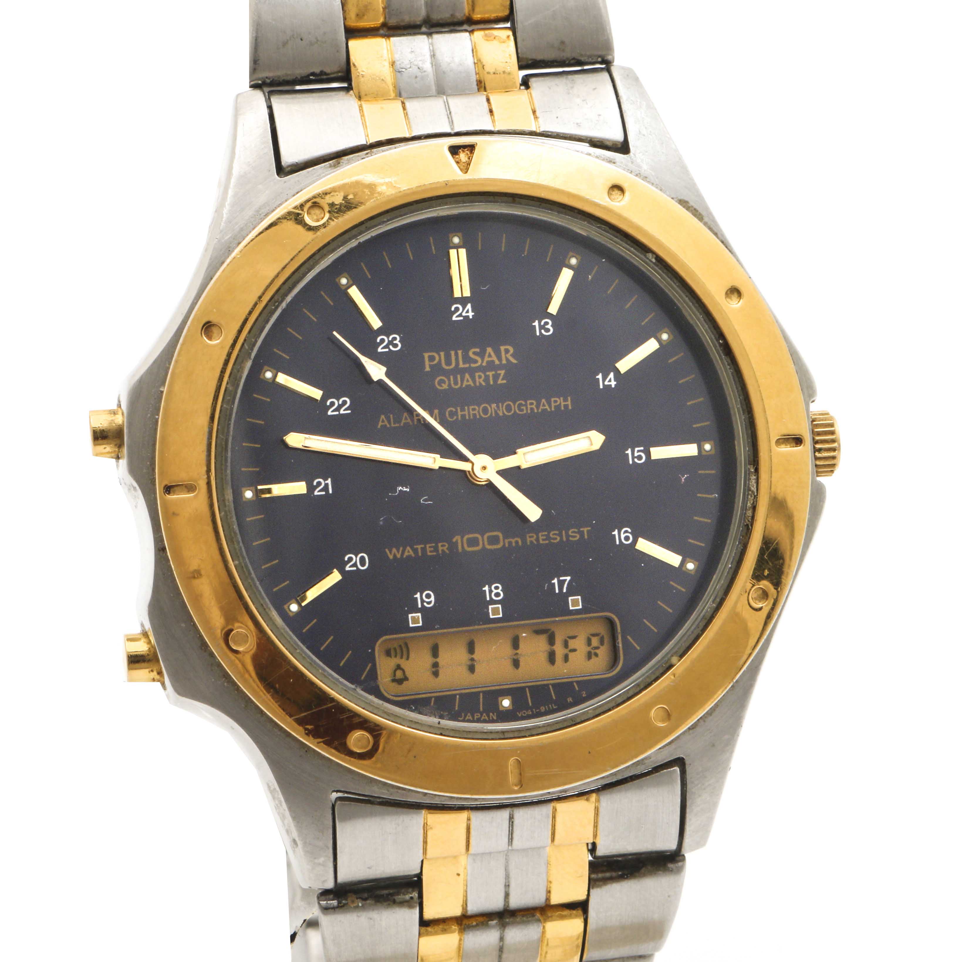 pulsar quartz alarm chronograph