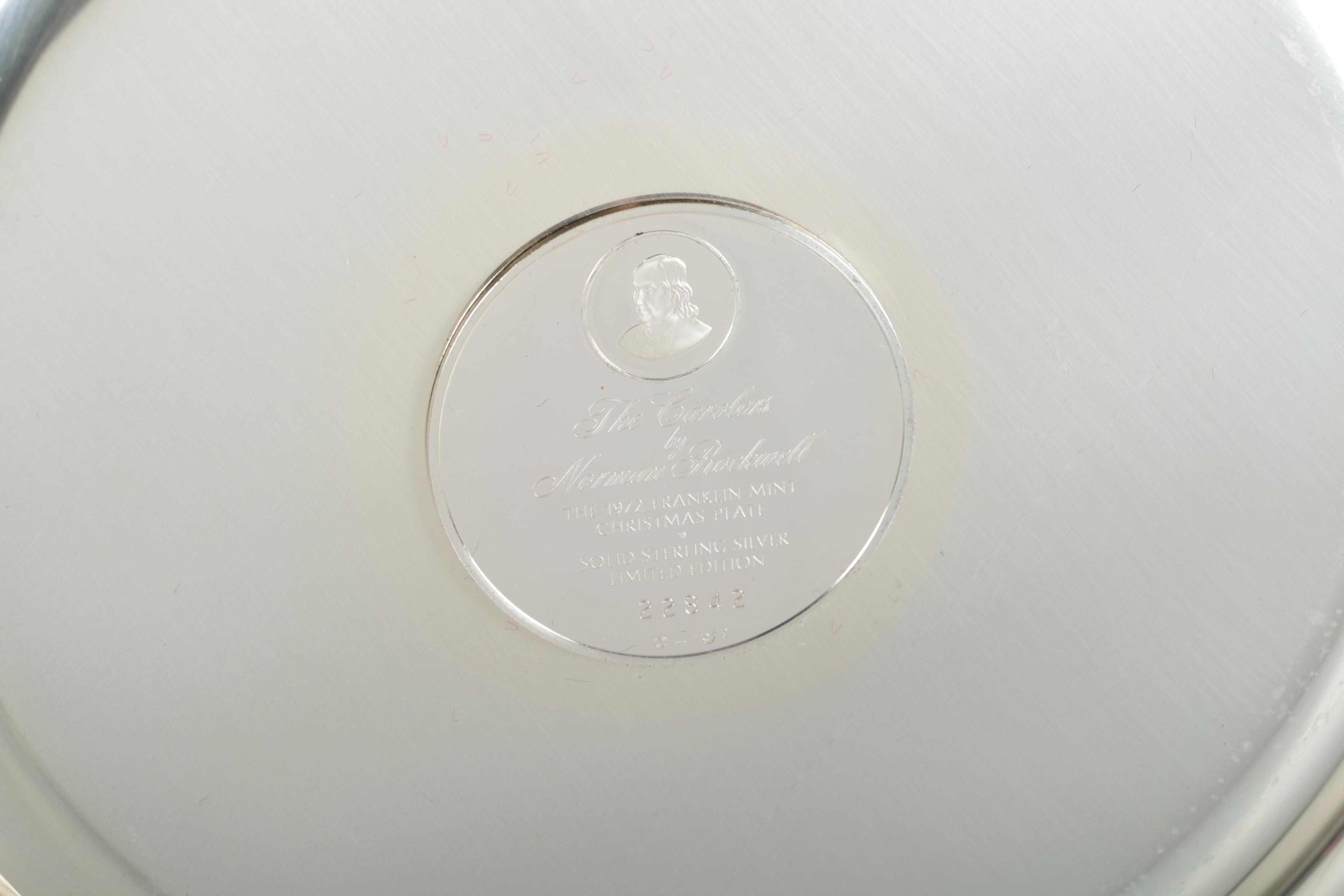 Norman rockwell sterling silver christmas plate