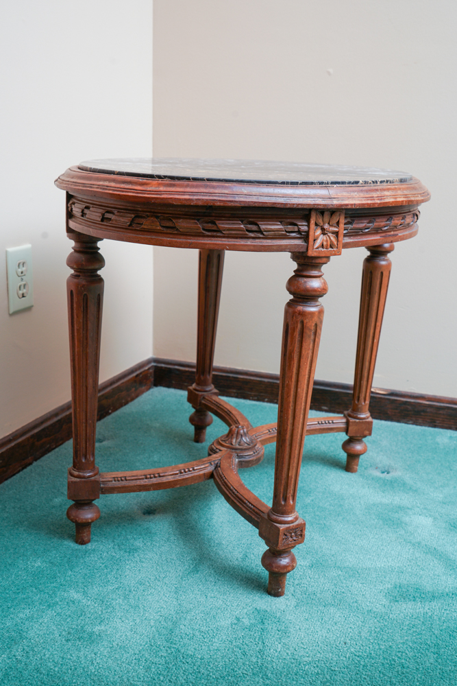 Vintage Italian Marble Topped Oval Coffee Table EBTH