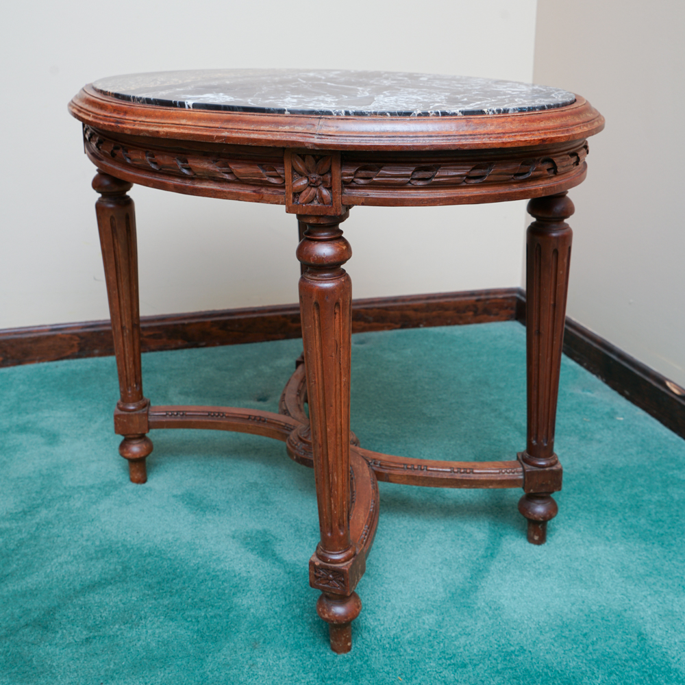 Vintage Italian Marble Topped Oval Coffee Table EBTH