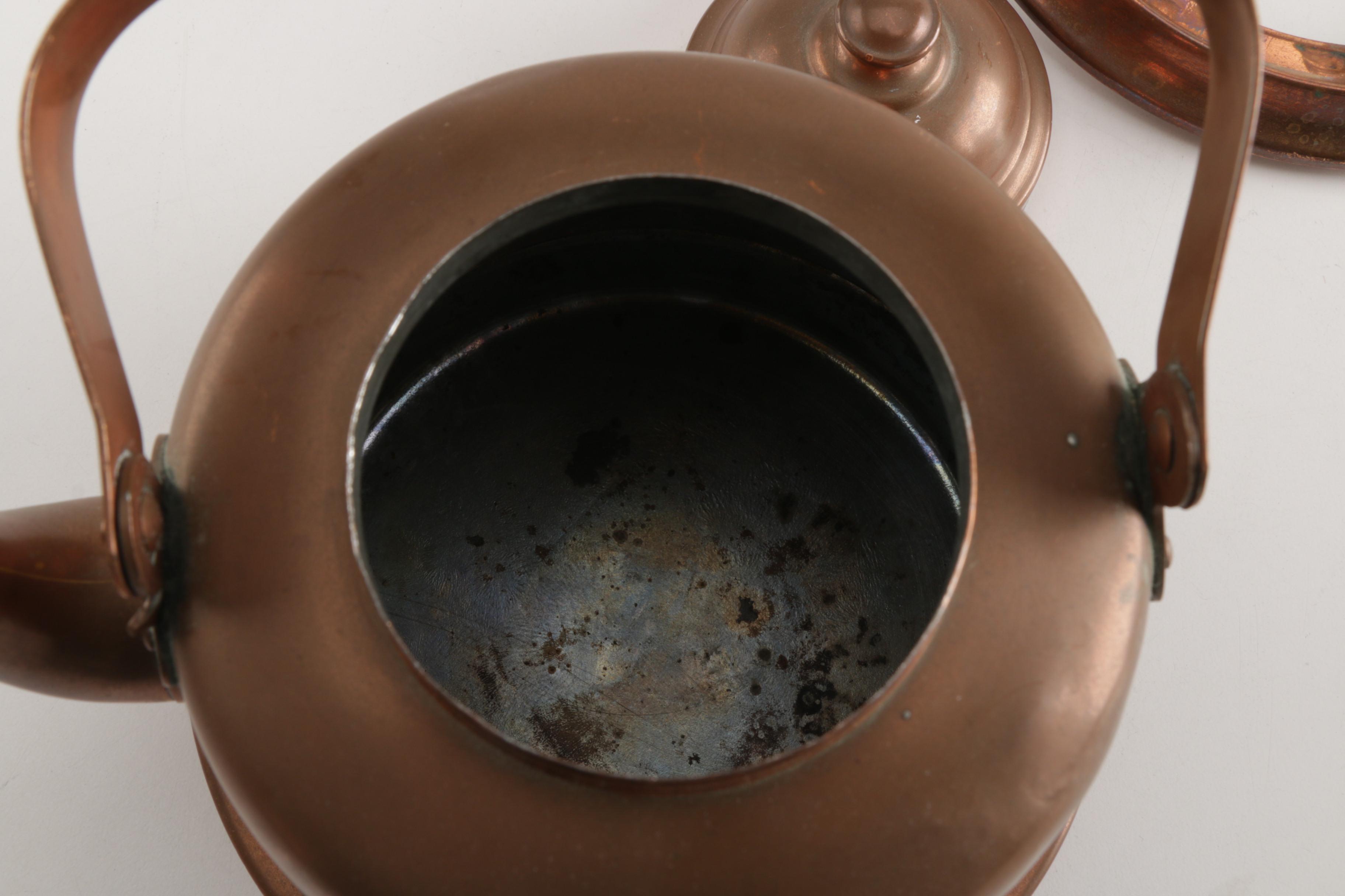 Collection of Vintage Copper Teapots EBTH