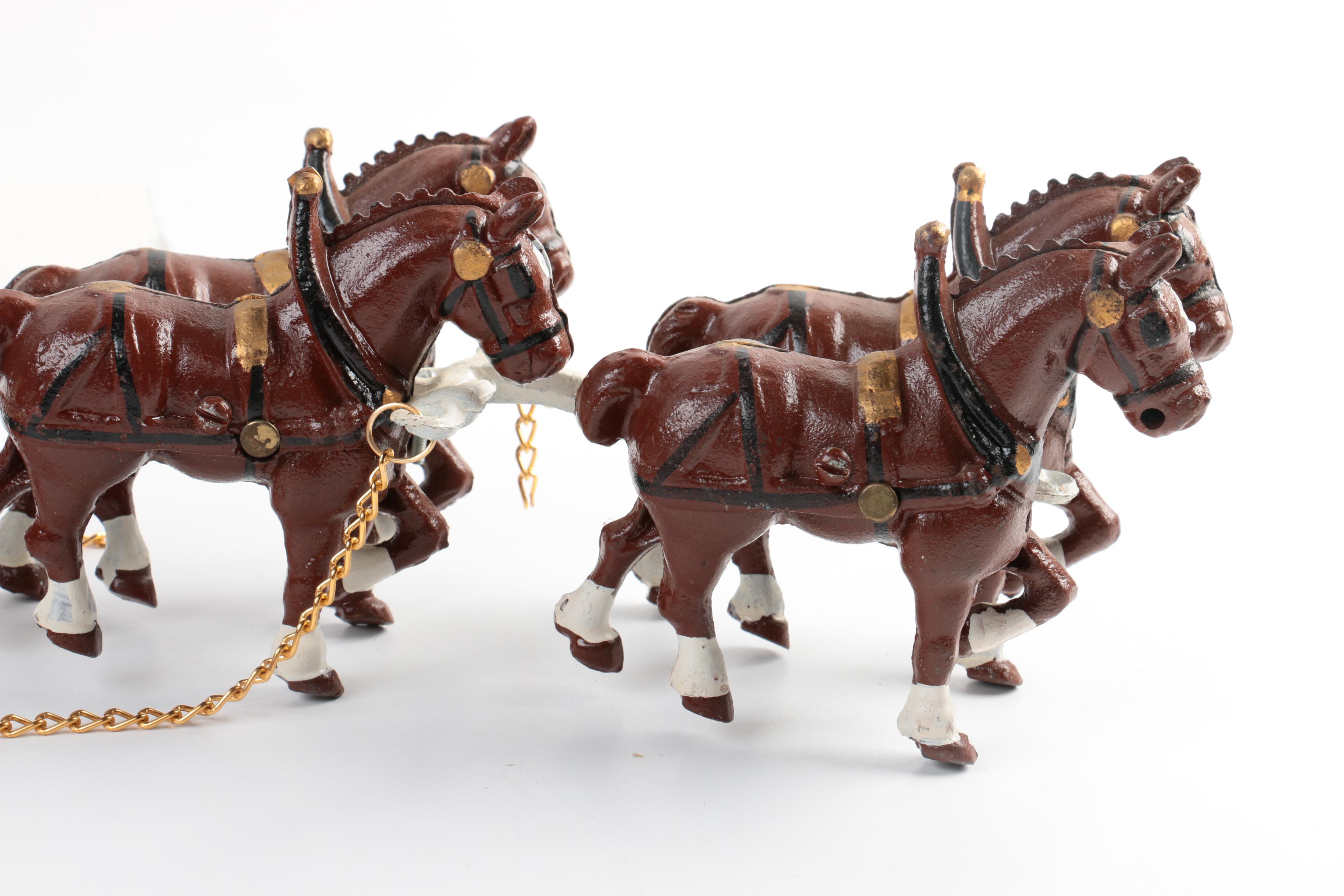 Cast Iron Horse Drawn Beer Barrel Wagon EBTH