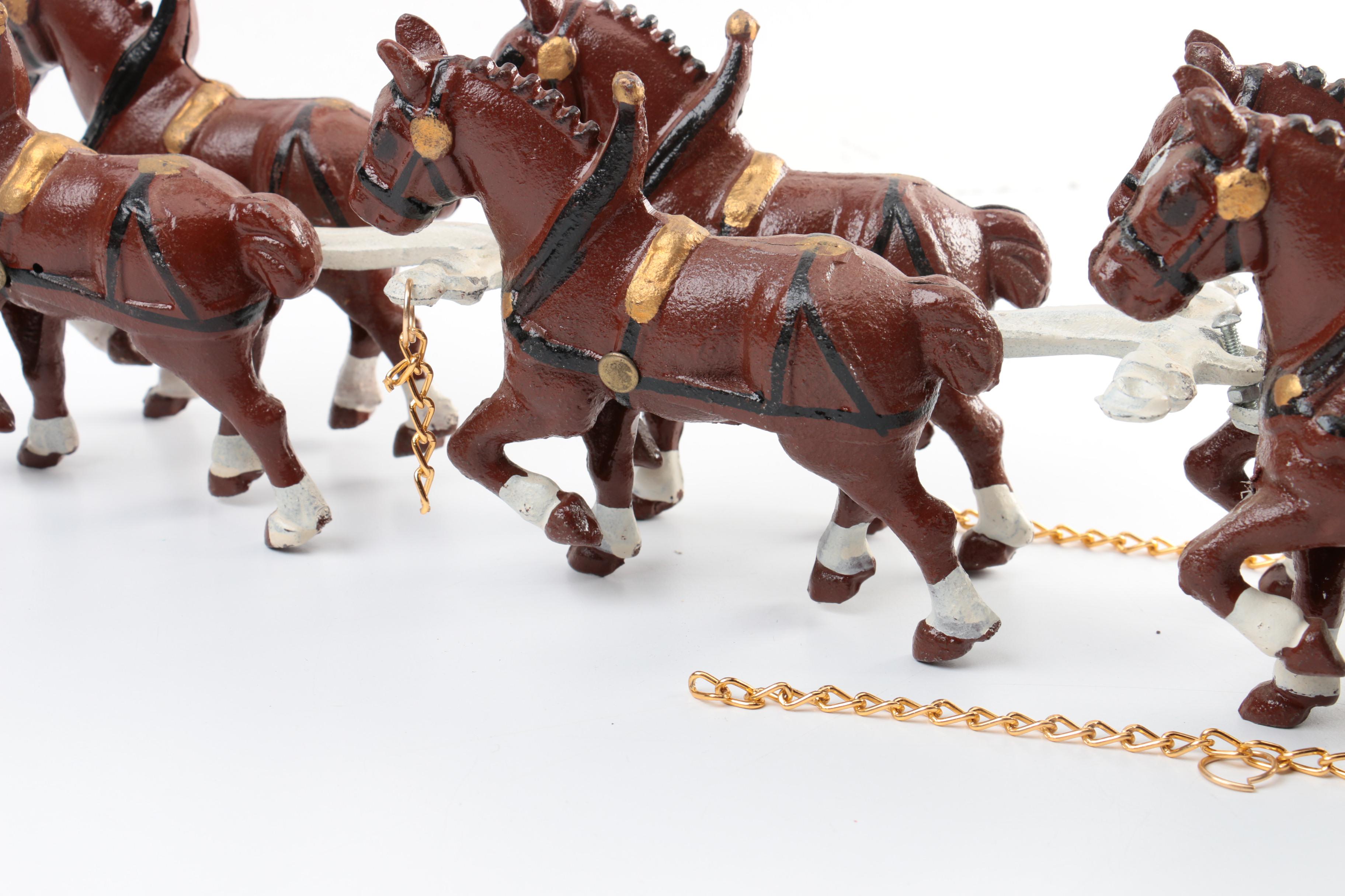 Cast Iron Horse Drawn Beer Barrel Wagon EBTH