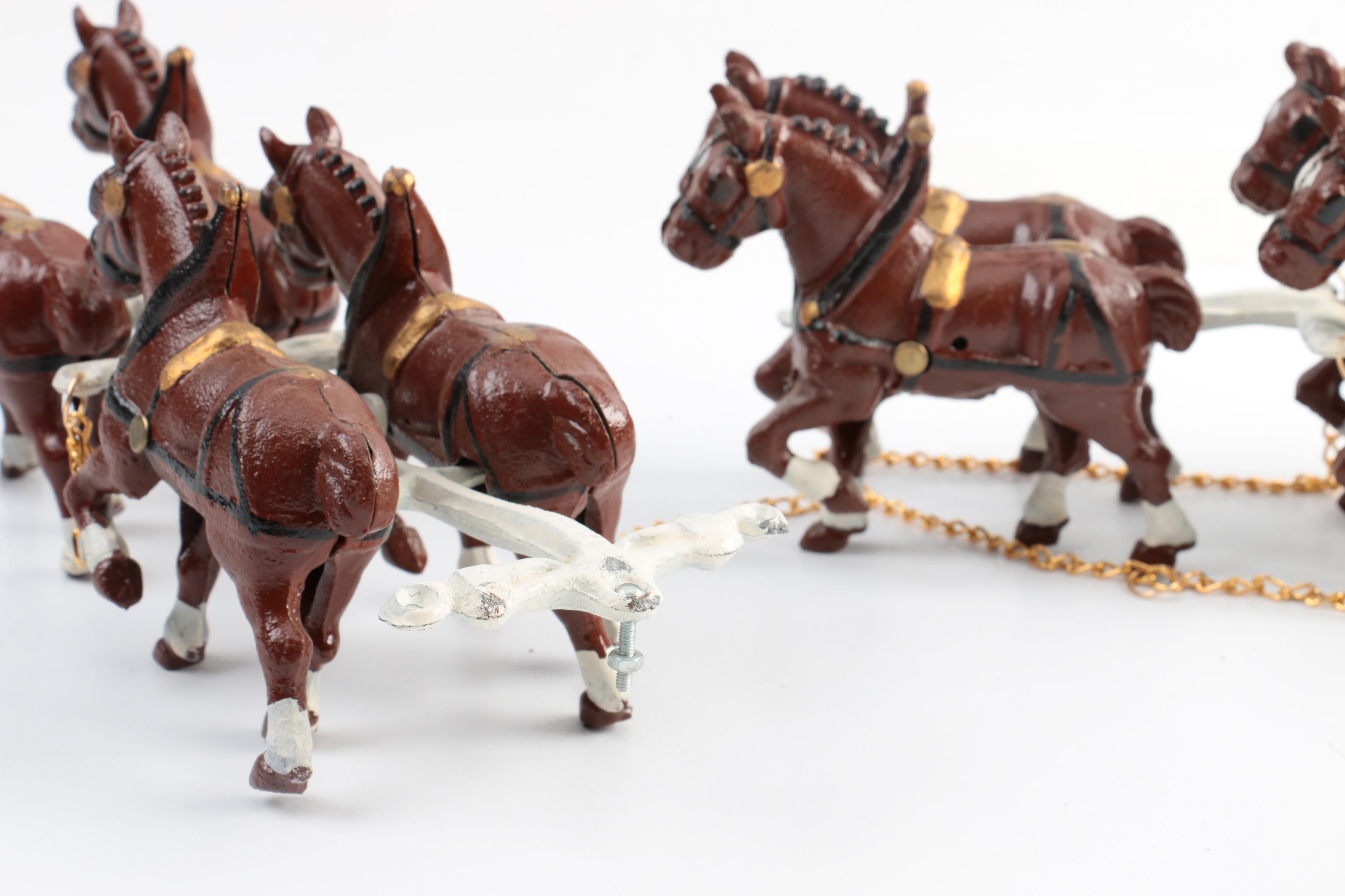 Cast Iron Horse Drawn Beer Barrel Wagon EBTH