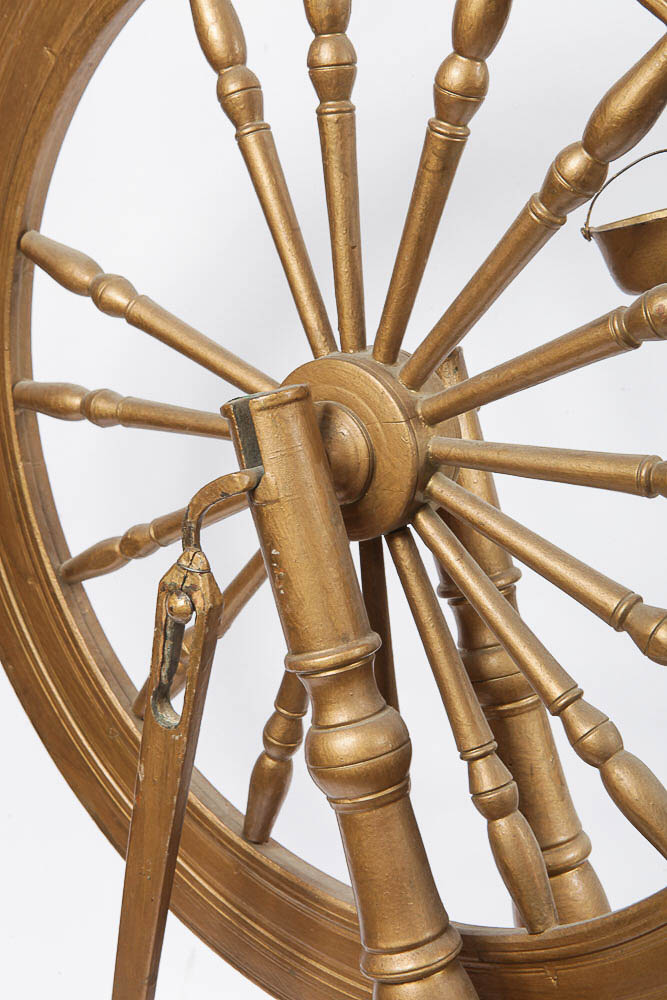 Painted Antique Spinning Wheel EBTH