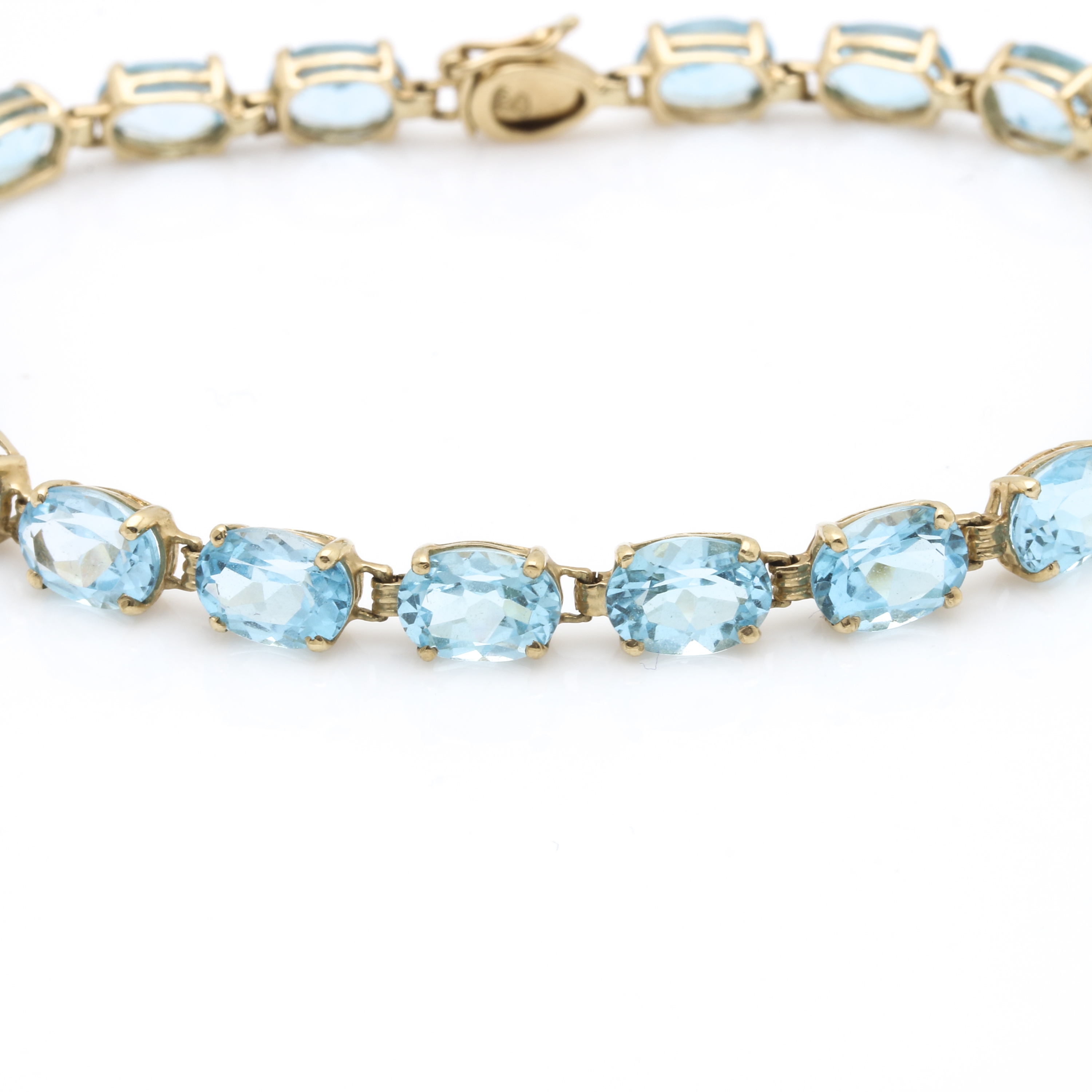 10K Yellow Gold Topaz Tennis Bracelet EBTH