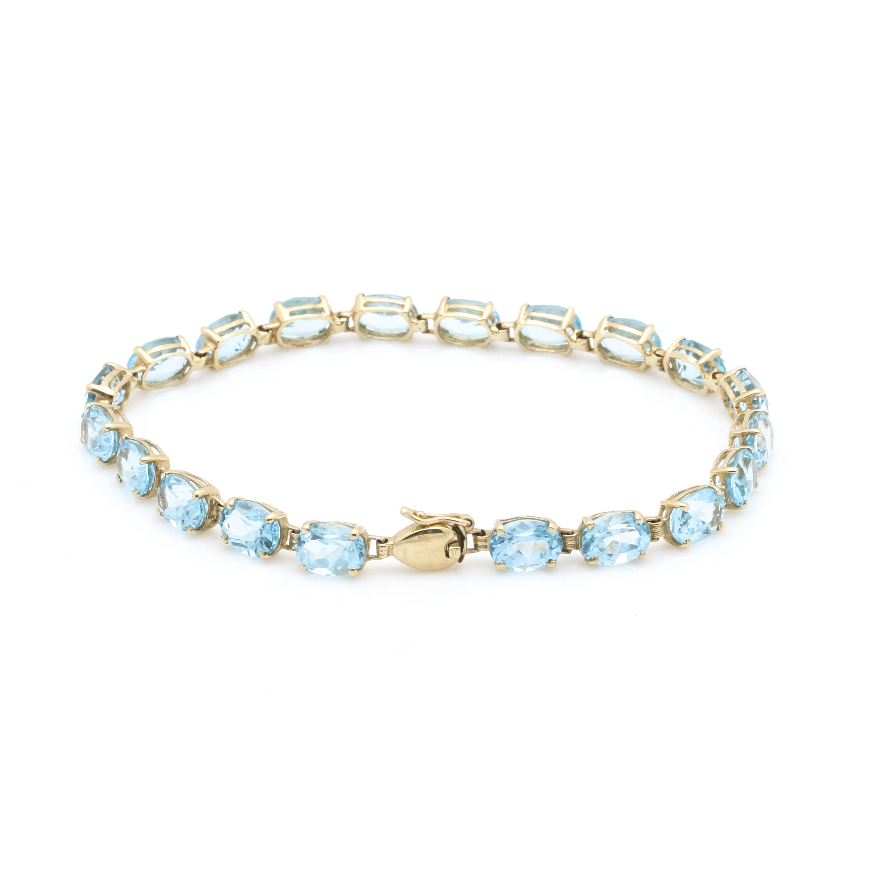 10K Yellow Gold Topaz Tennis Bracelet EBTH