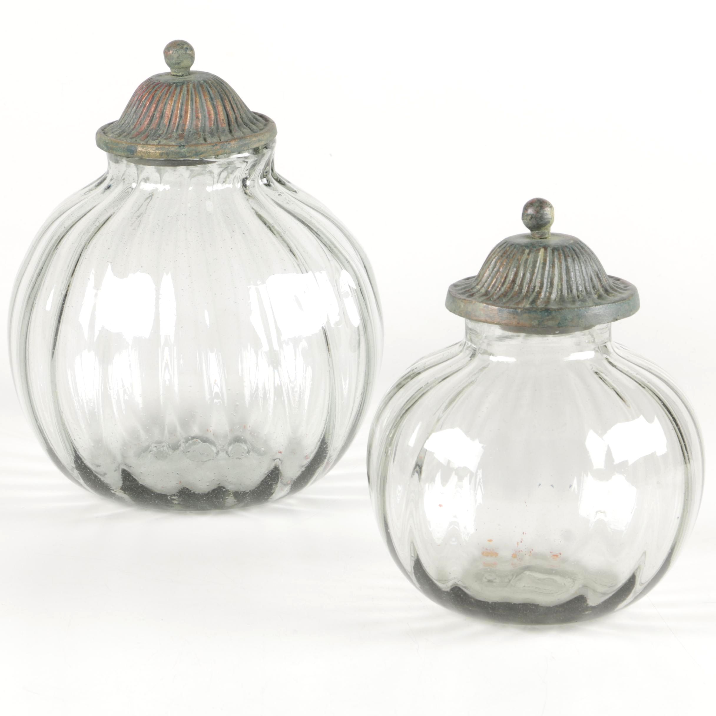 Decorative Glass Jars with Metal Lids EBTH