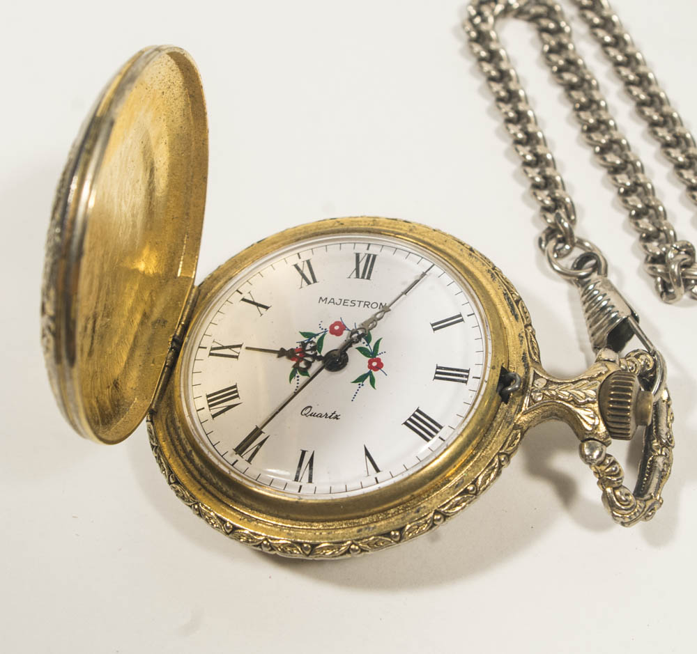 Three Hunting Case Pocket Watches with Fobs EBTH