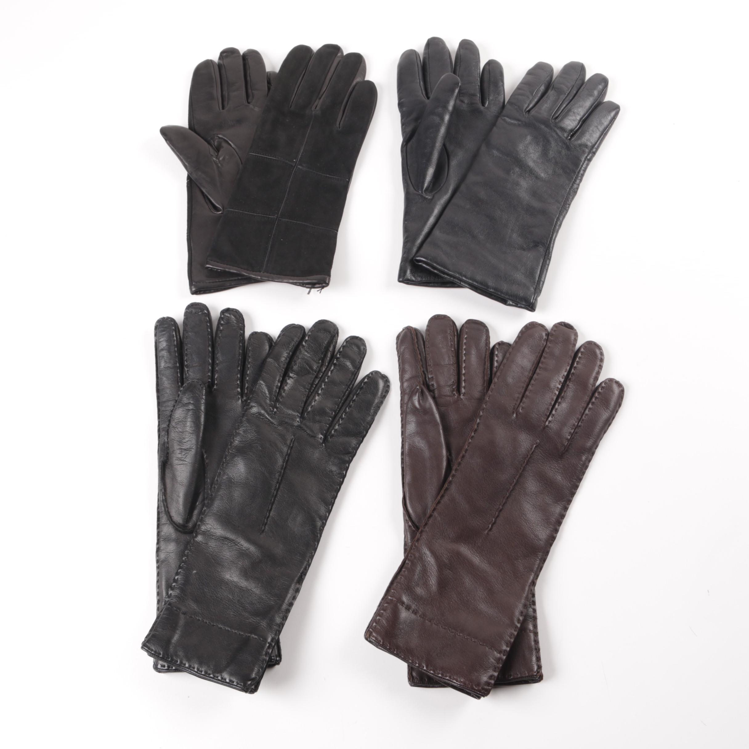 Women's Leather and Cashmere Gloves EBTH