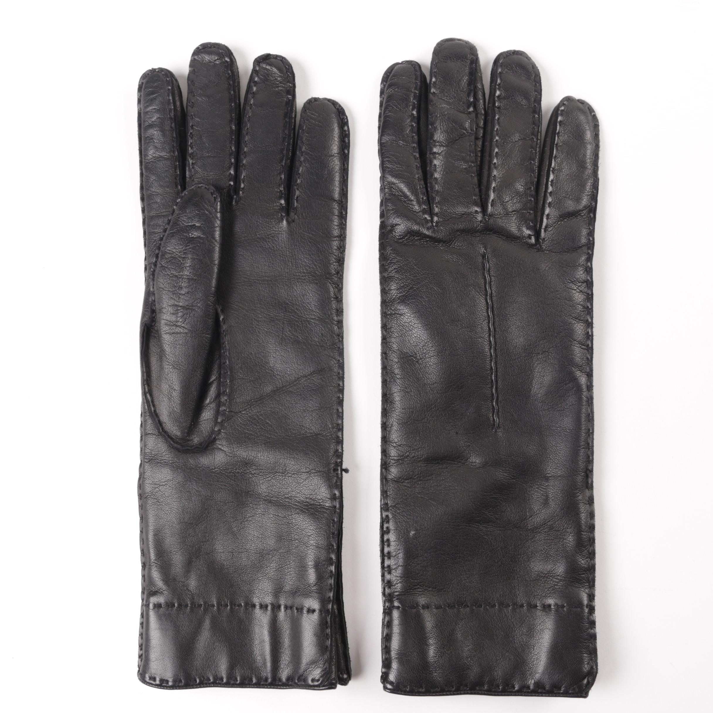 Women's Leather and Cashmere Gloves EBTH