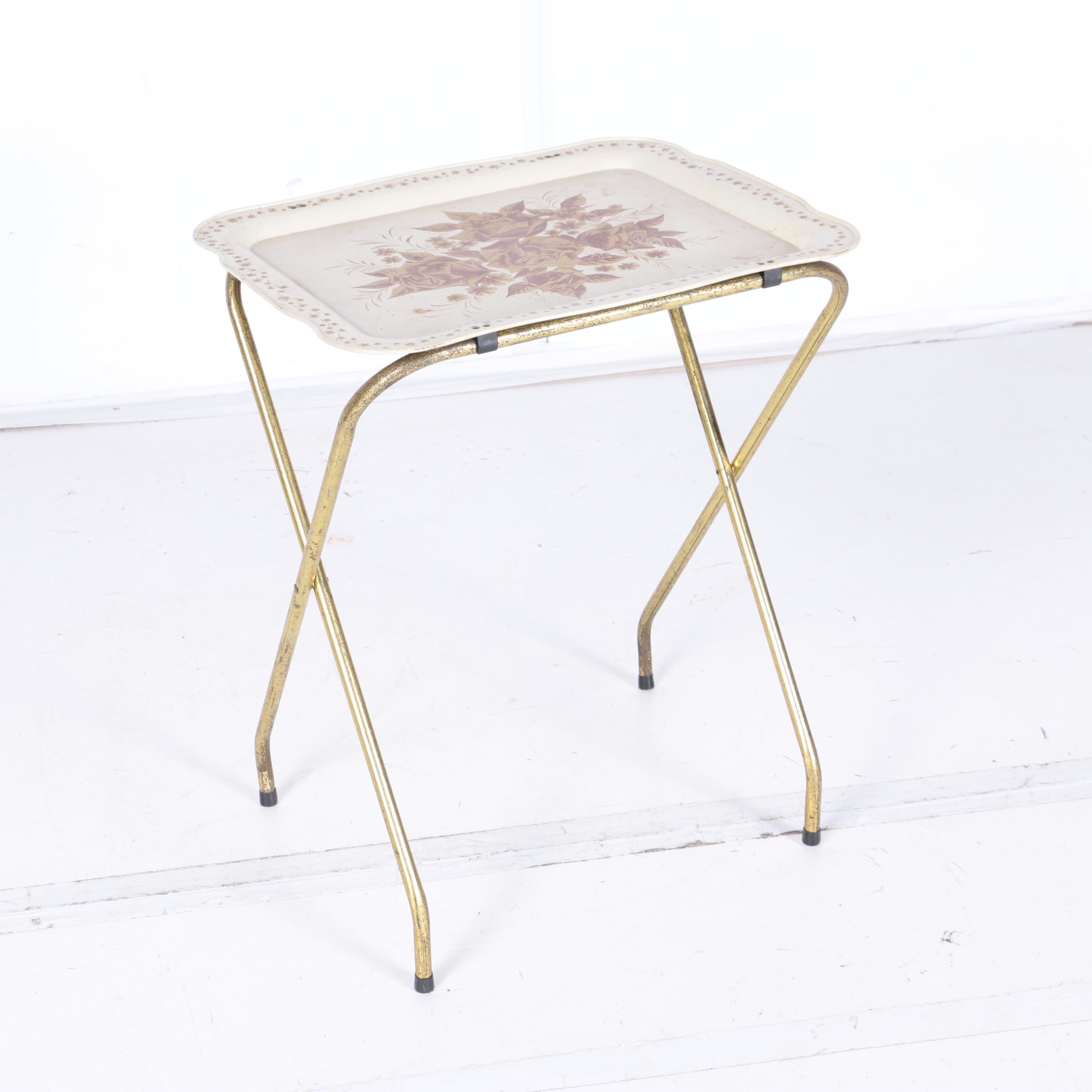 Folding White TV Tray Stands EBTH