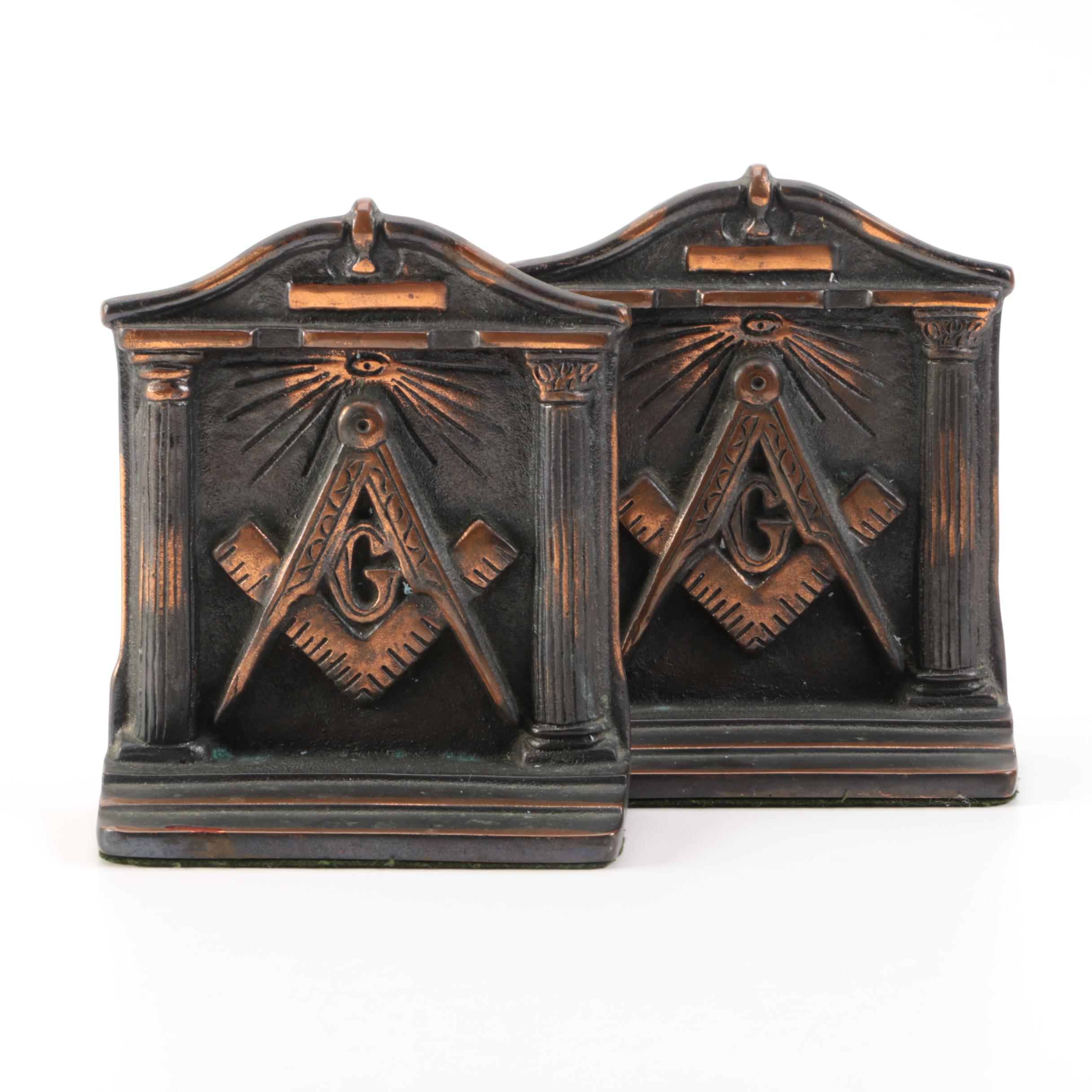 Cast Iron Masonic Bookends EBTH
