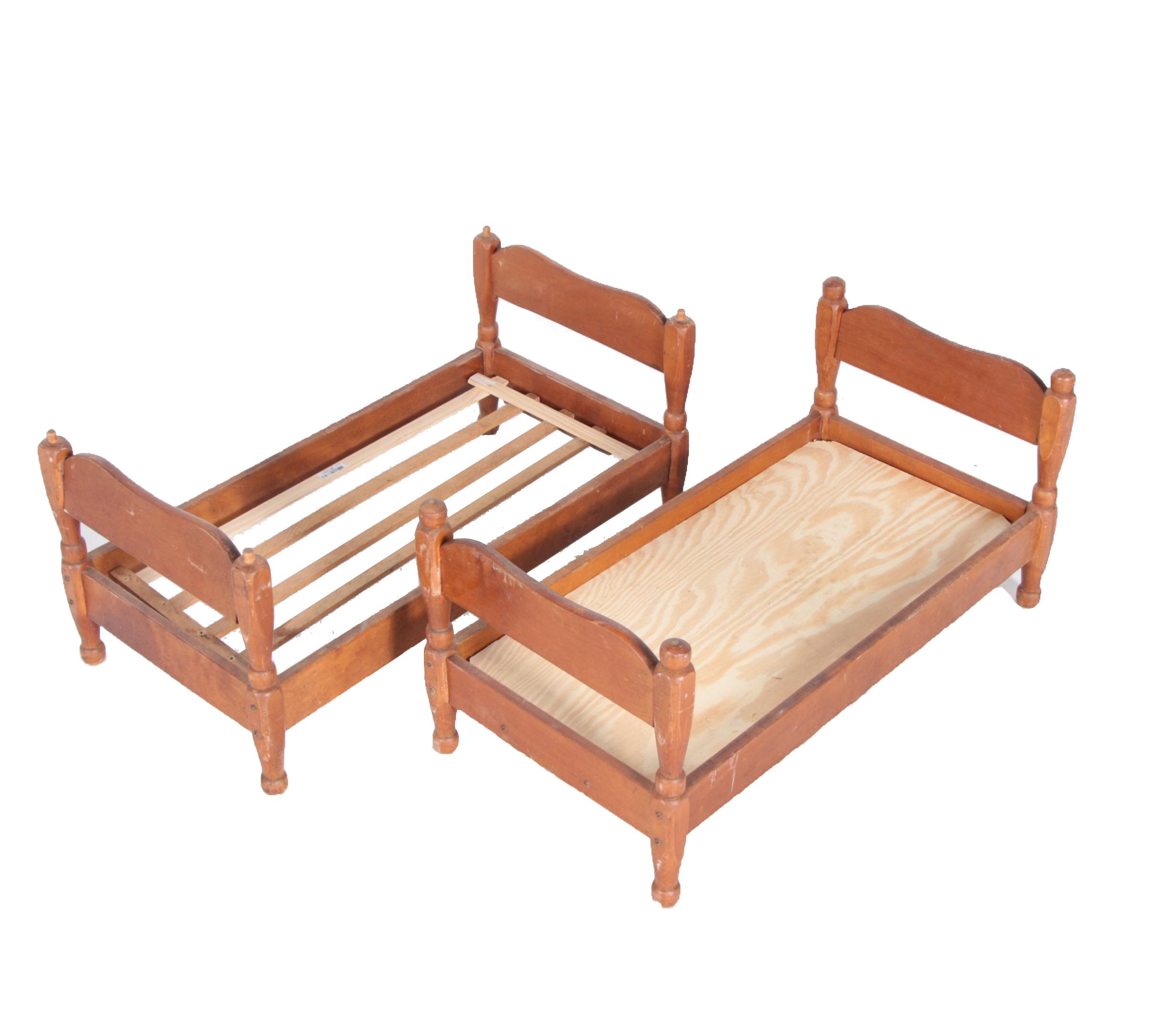 large wooden doll bed